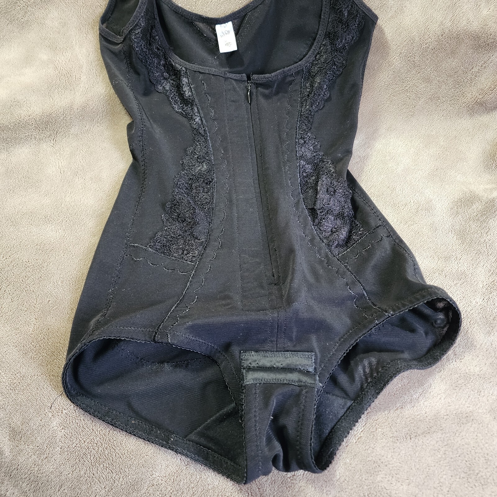 Vintage CoCo Secret Shapewear Bodysuit Black Size Small