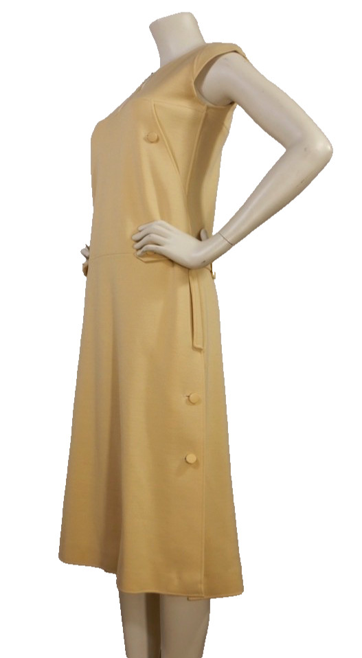 Vintage Andre Courreges Cream Knit Mod Dress Size 00
