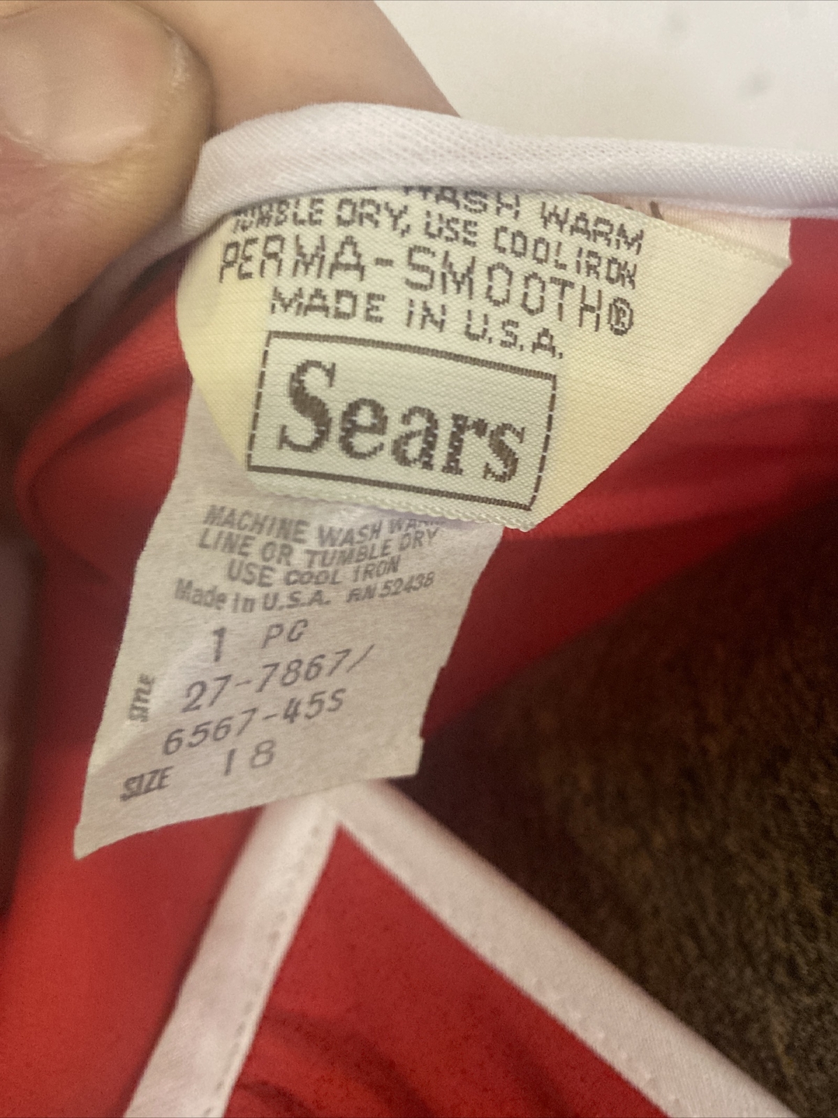 Vintage 1960’s 100% Polyester Sears Size 18 Tunic Dress *RARE*