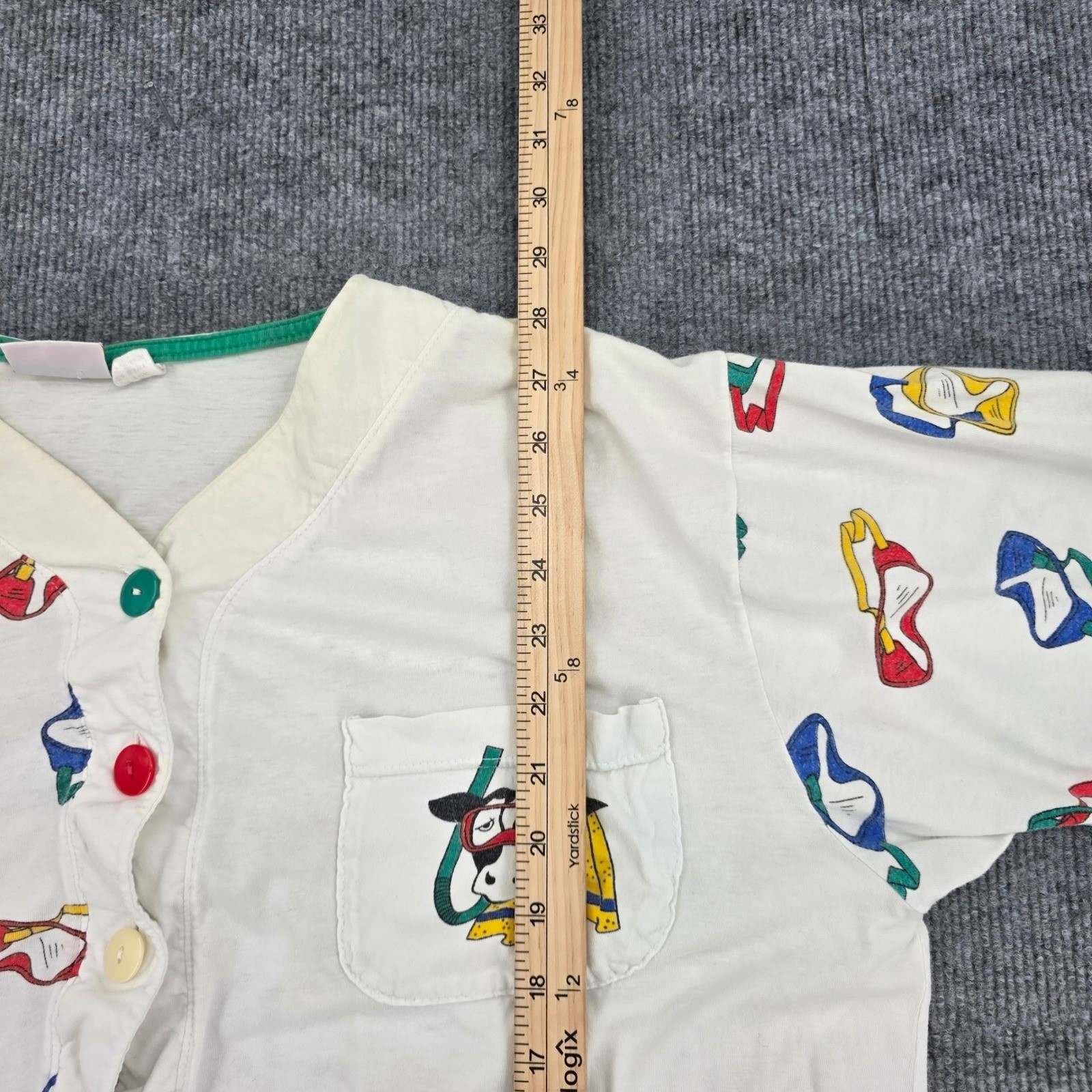 Vintage Nap Snorkeling Cow Nightshirt White Graphic Sleep Shirt Short Sleeve L