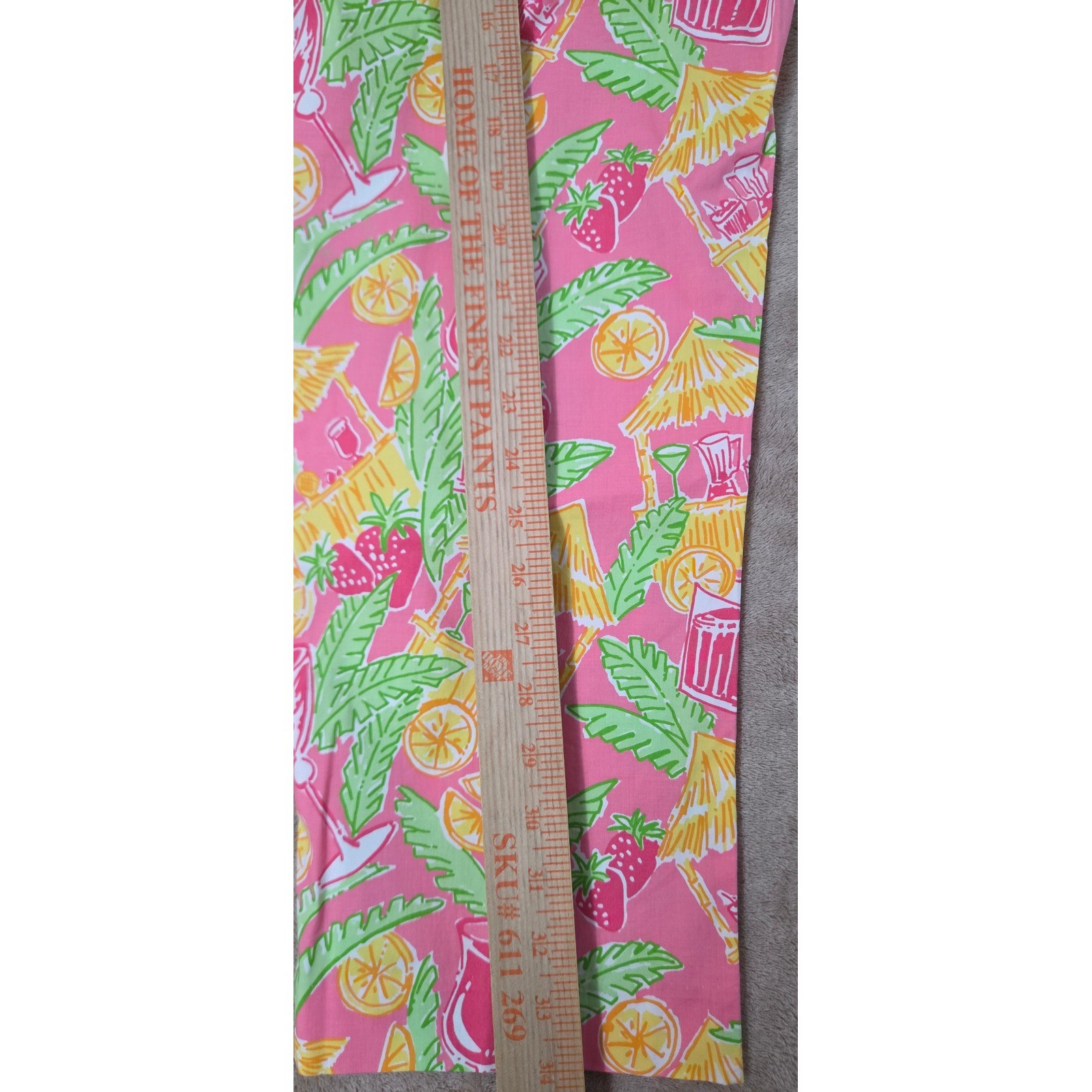 Vintage Lilly Pulitzer „Rock-A-Hula” Cropped Pants Women’s 6 Multi-Color AOP EUC