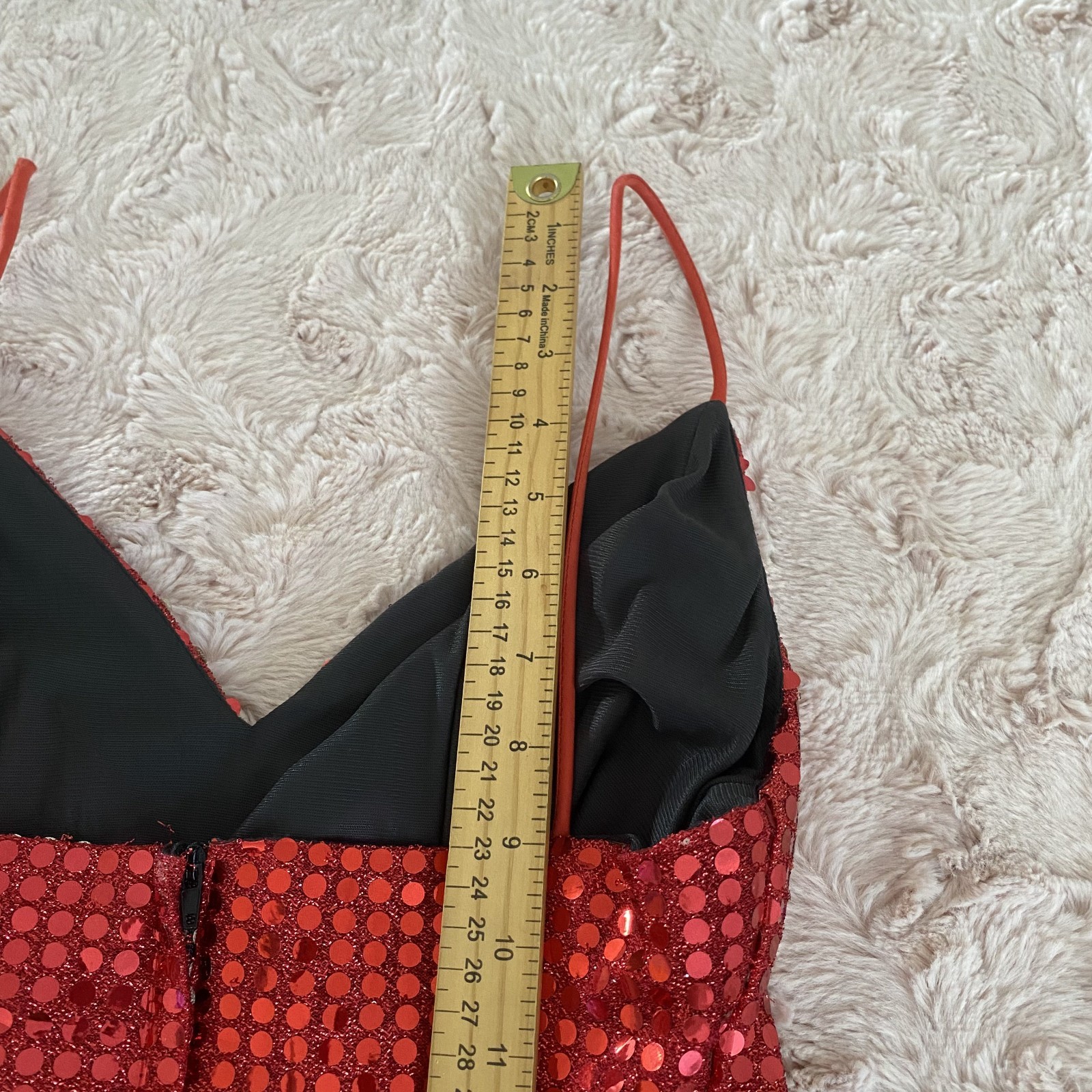 Vintage Roberta Womens 5 Red Sequin Mini Dress Party Cocktail Spaghetti Strap