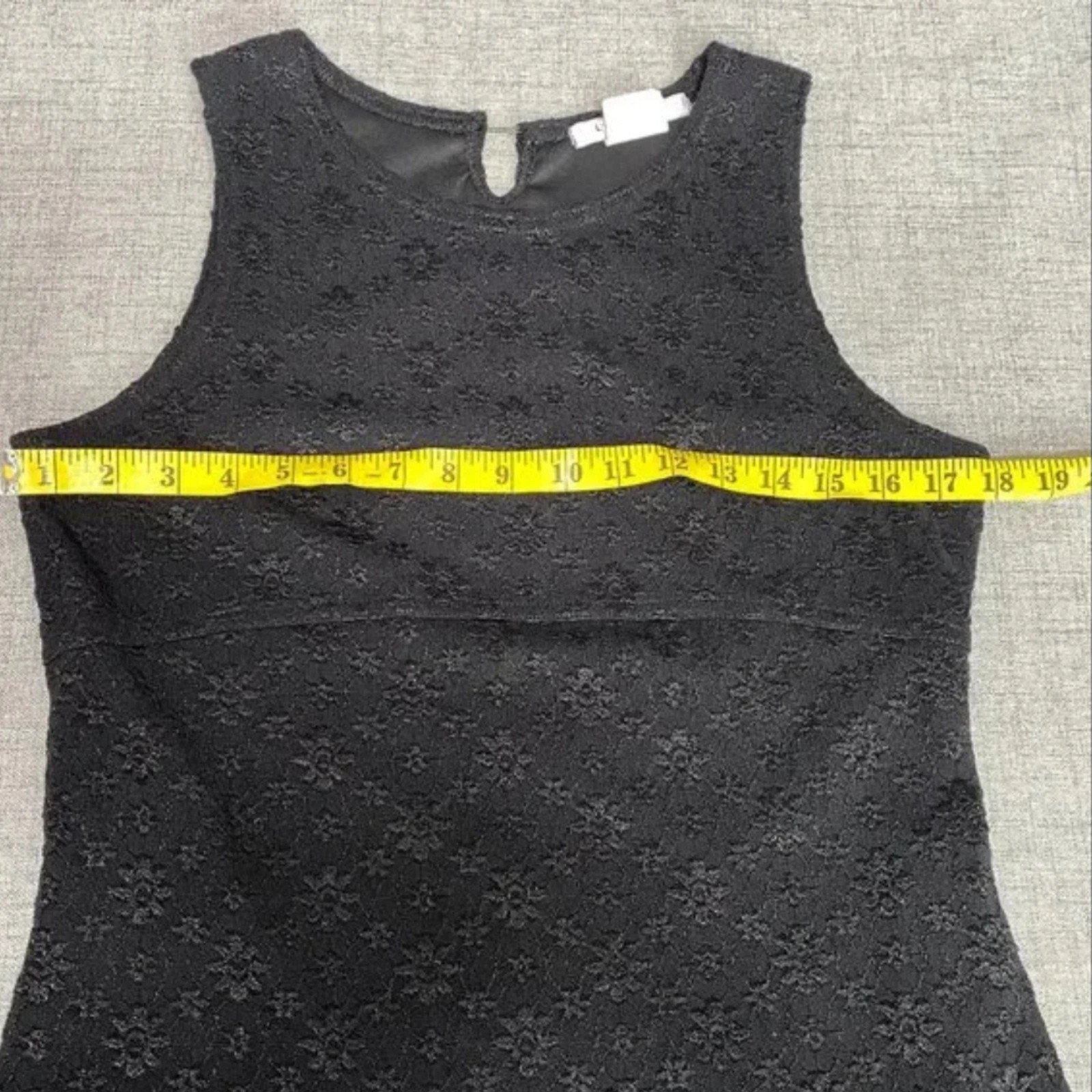La Belle Women’s Black Whimsigoth Lace Dress L Sleeveless Flared