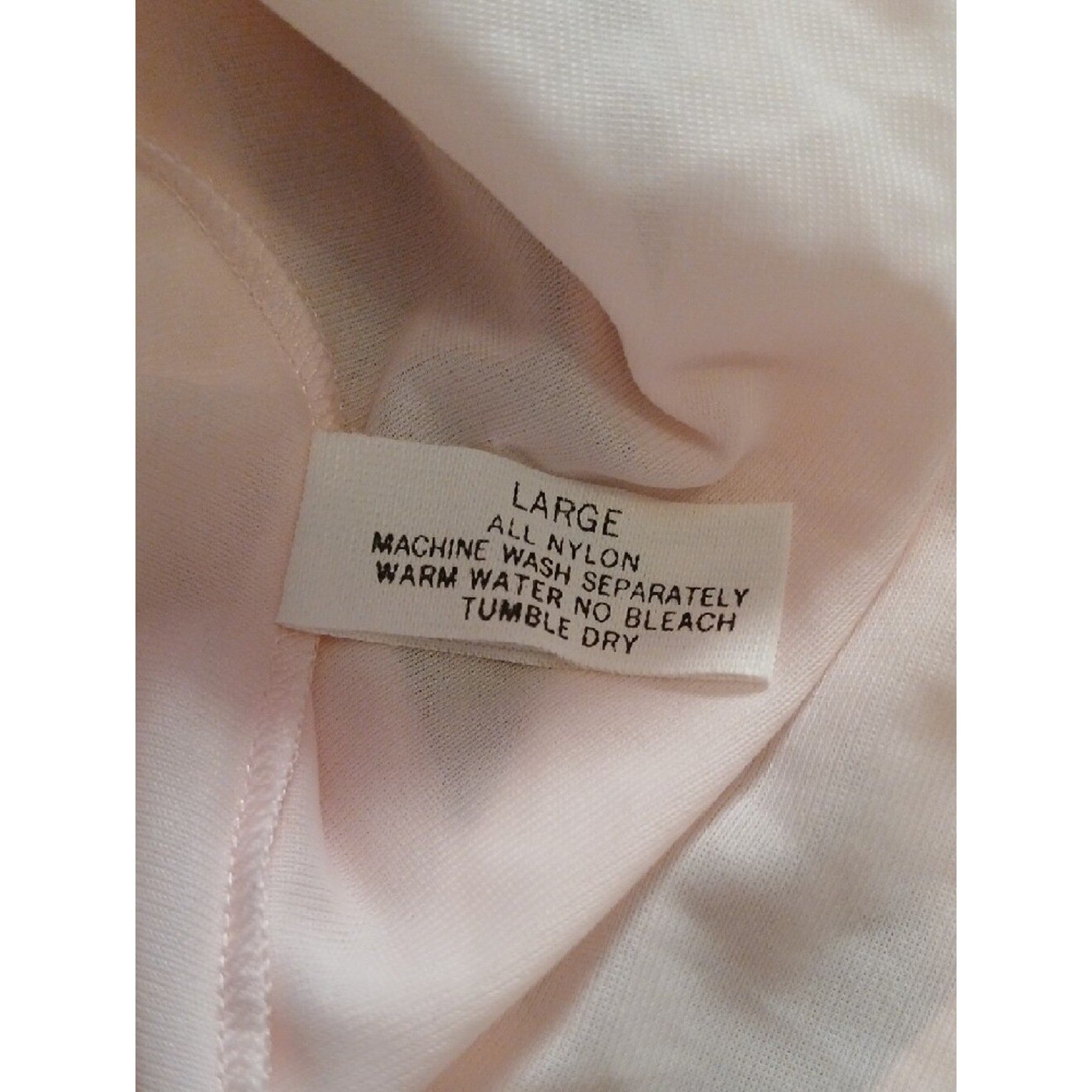 Vintage 1950s Shadowline Light Pink Silky Nylon Bed Lace & Embroidered Flower/L