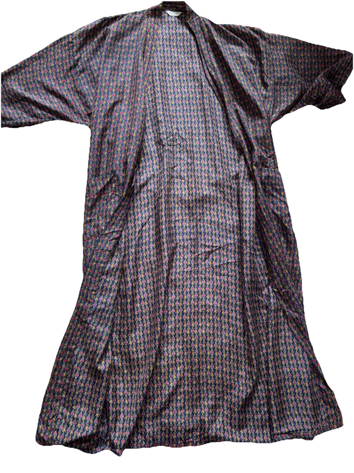 Vtg! Silk Robe Kimono Whitby Asian Long Lightweight one size NICE!
