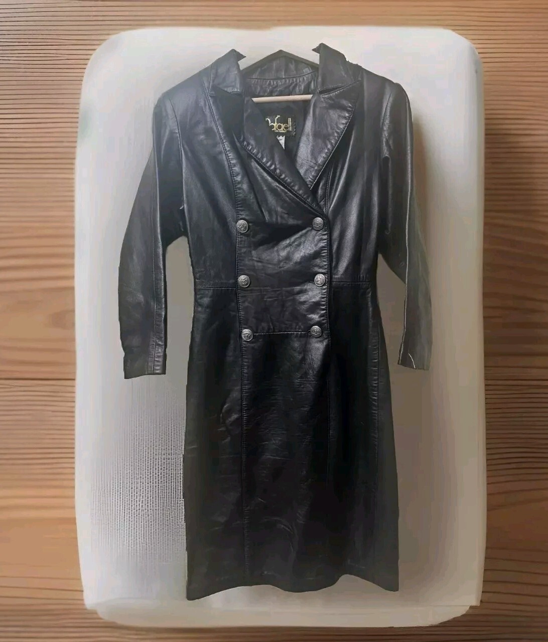 Rafaell Los Angeles Prego Vintage Leather Dress Coat Size 9/10