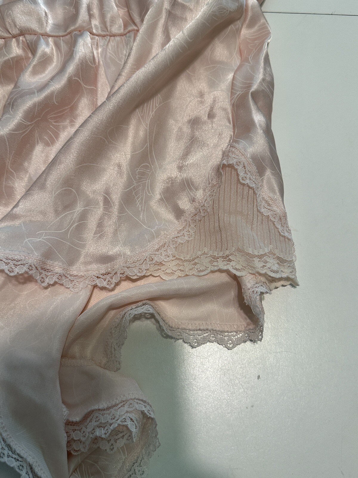 Vtg MAIDENFORM Chantilly SATIN Slip TEDDY Lingerie BODYSUIT Lace S 32 Union Made