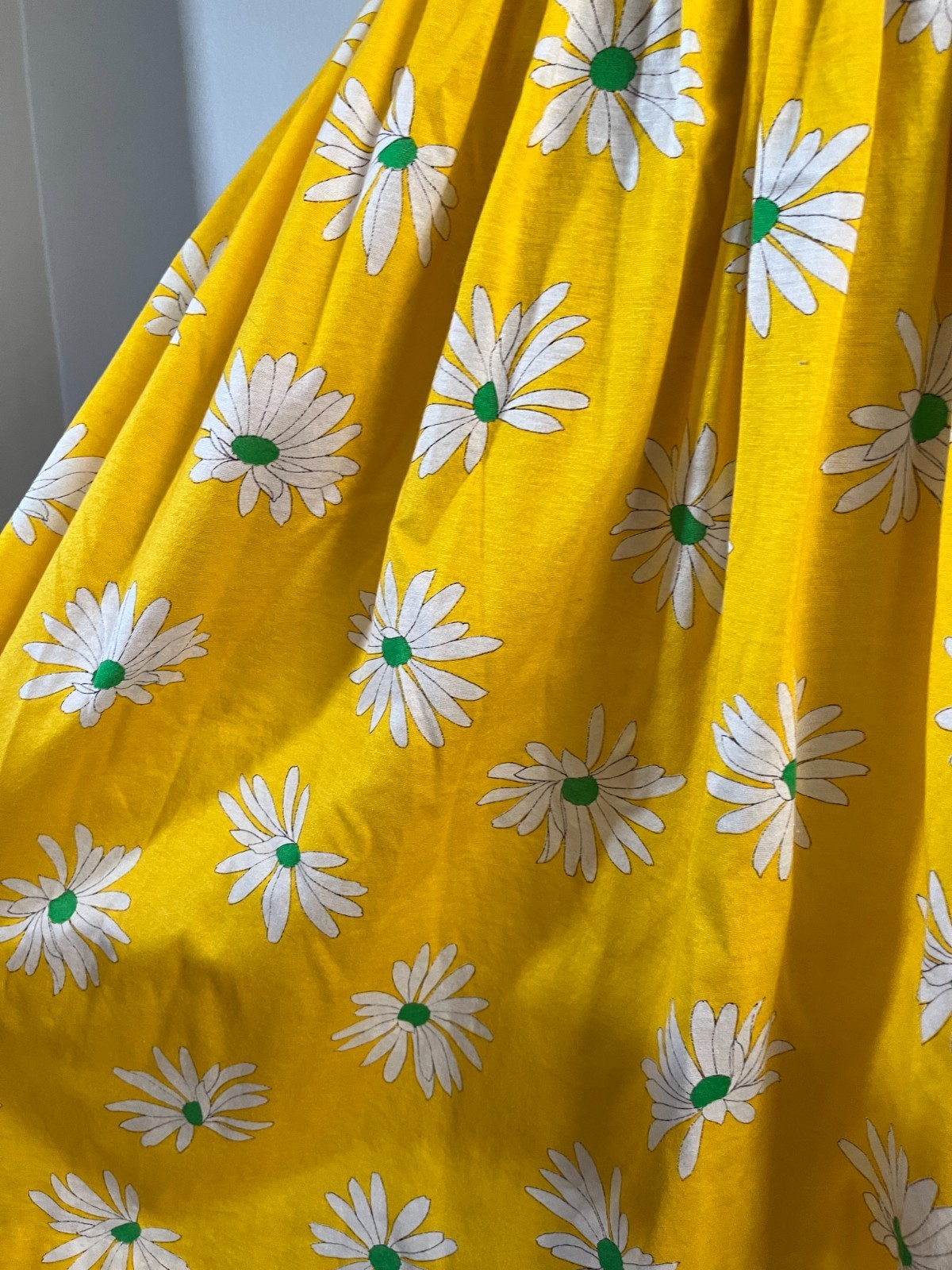 VTG Hanae Mori Sz 8 Yellow Floral Midi Dress Early 80s Made in Japan