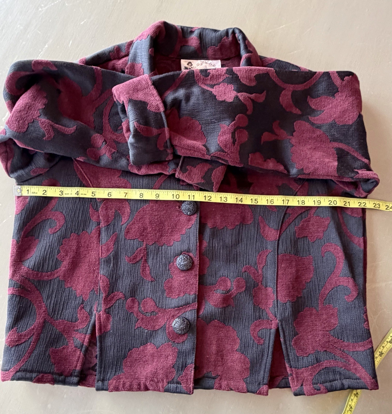 My Boyfriends Back Santa Monica VTG Floral Jacket Sz M Tapestry Ornate Buttons