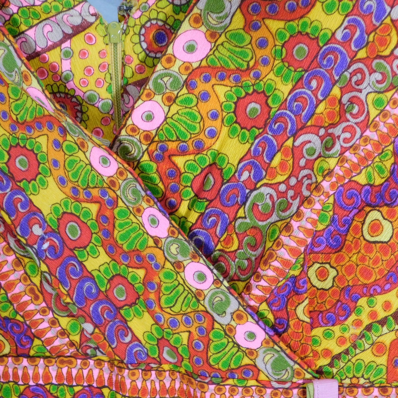 Vtg 70’s Womens M Psychedelic Colorful Floral Maxi Party Dress Nardis Dallas