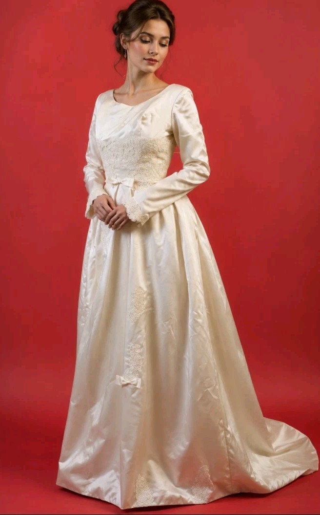 An Original by Constantino Vintage Wedding Duchess Dress Ivory Size 6