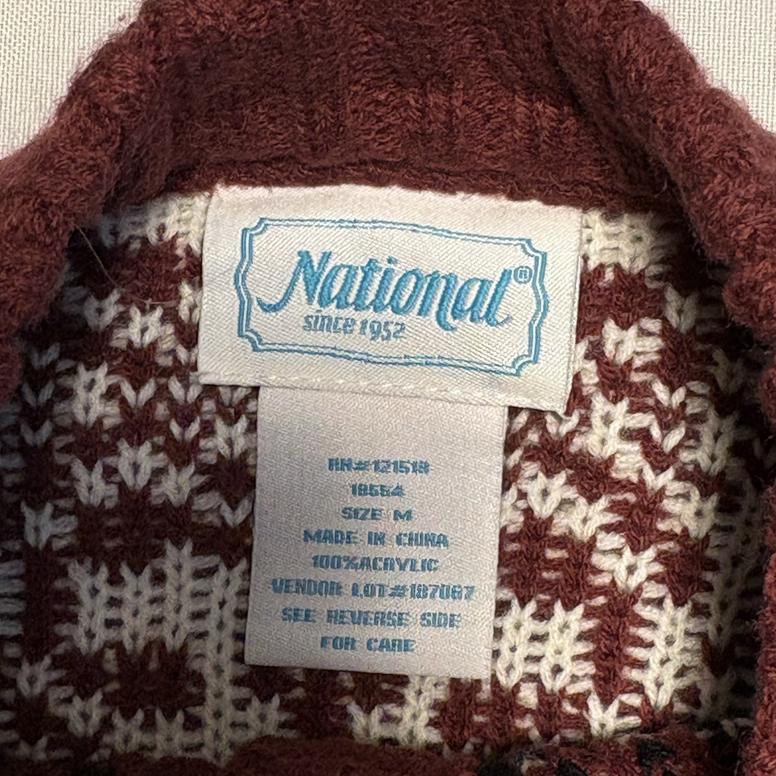 Vintage 80’s Nordic Alpine Button Up Cardigan Sweater, Medium
