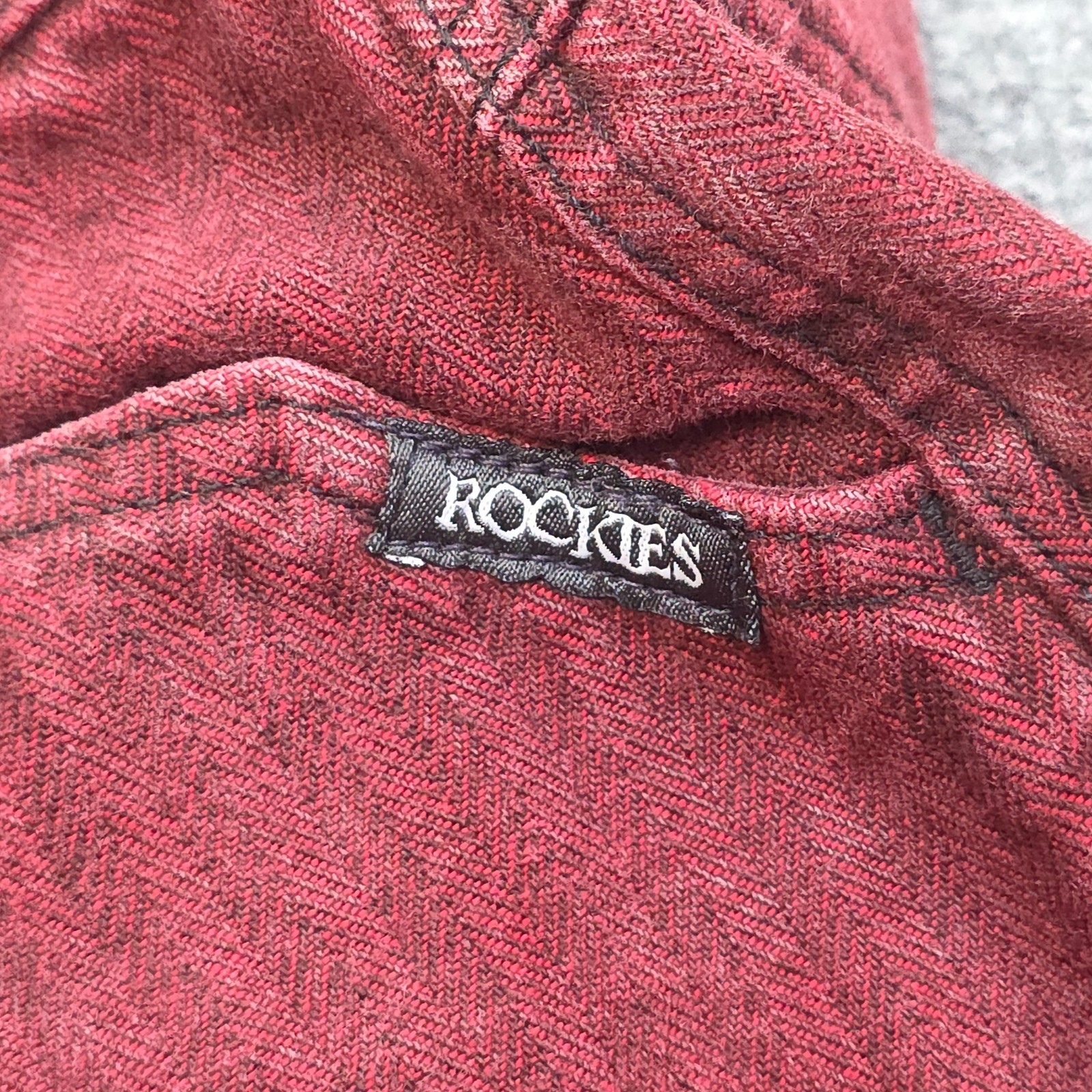 Vintage Rocky Mountain Rockies Pants Women’s 3 / 26 Red Stripe High Rise Flap