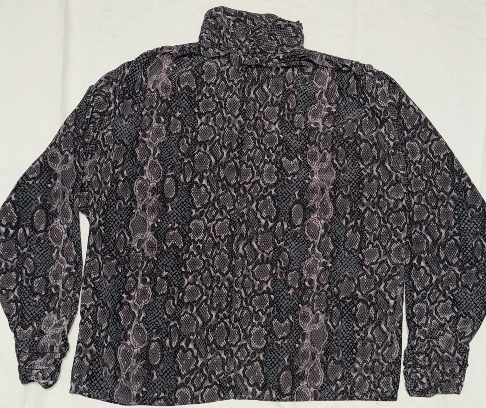 VTG Regina Porter Snake Print Blouse Women’s Sz 14 80s Secretary Career Shirt HK