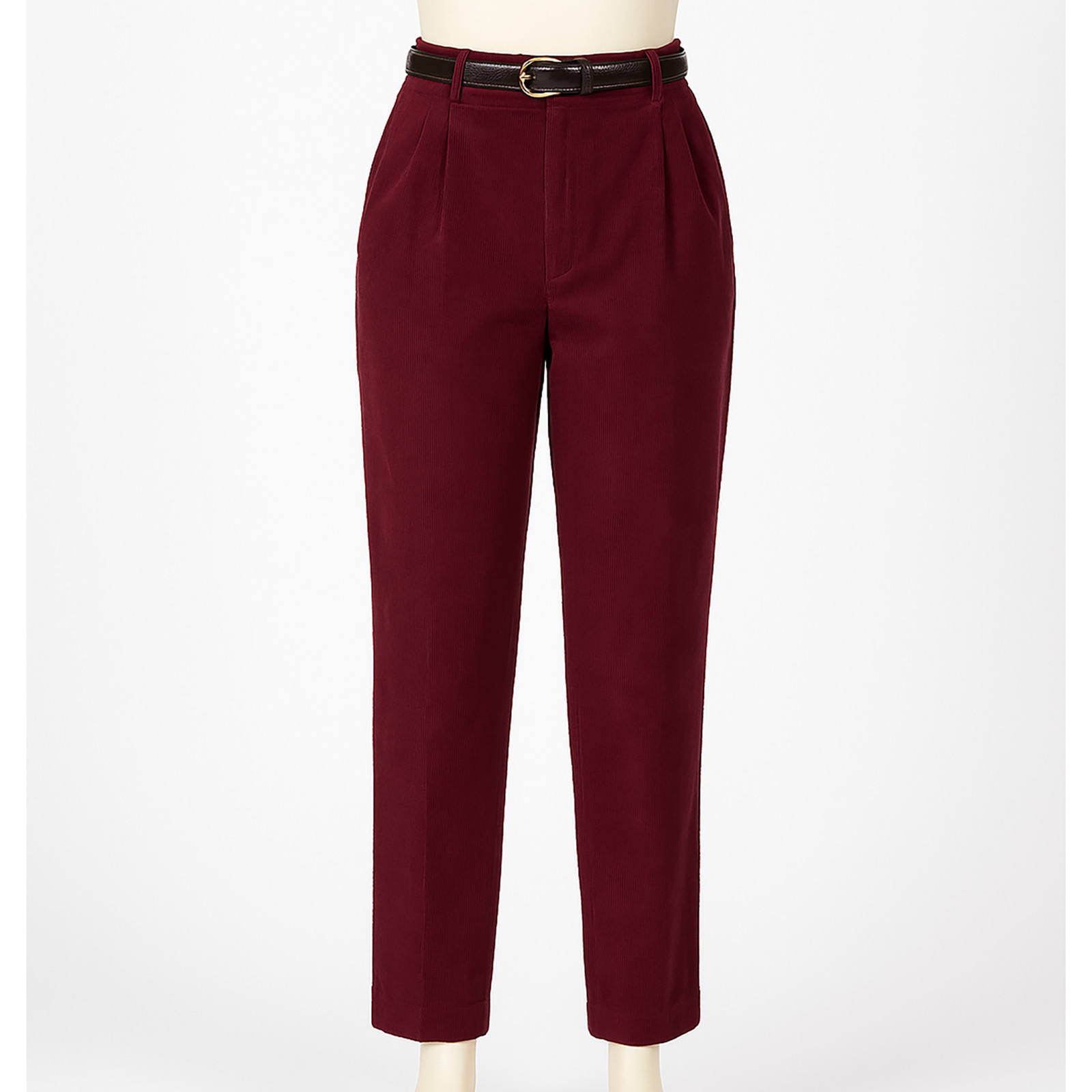 90s Vintage Haggar Red Corduroy High Waist Pleated Pants Belted Womens 4 Office