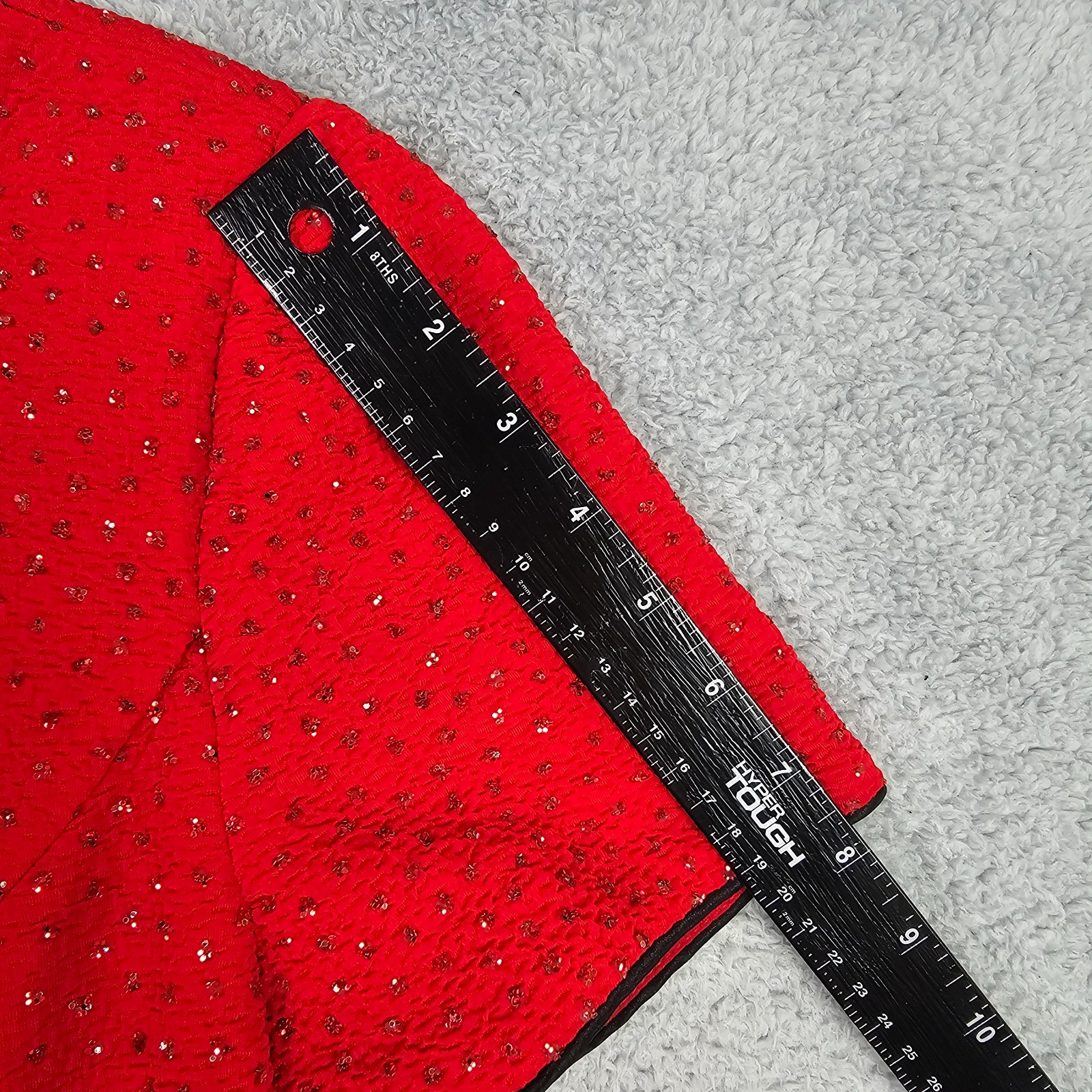 VTG 90s Jessica Howard Womens Dress 12 Red Asian Cheongsam Qi Pao Glitter Sequin