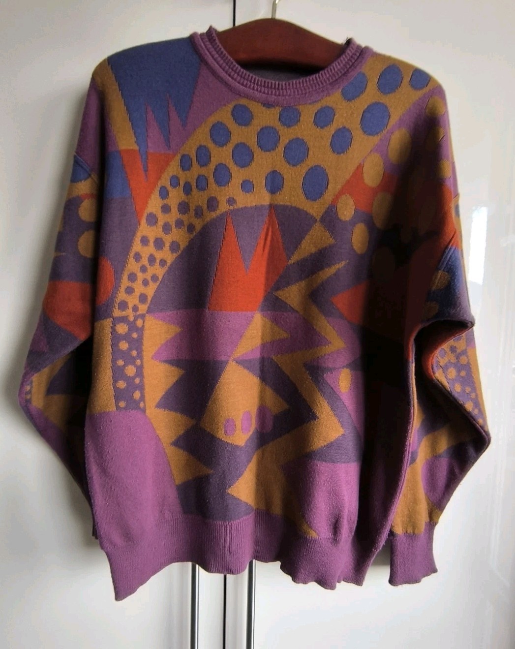 Beautiful vintage unisex sweater, size L, 50% cotton, 50% acrilic