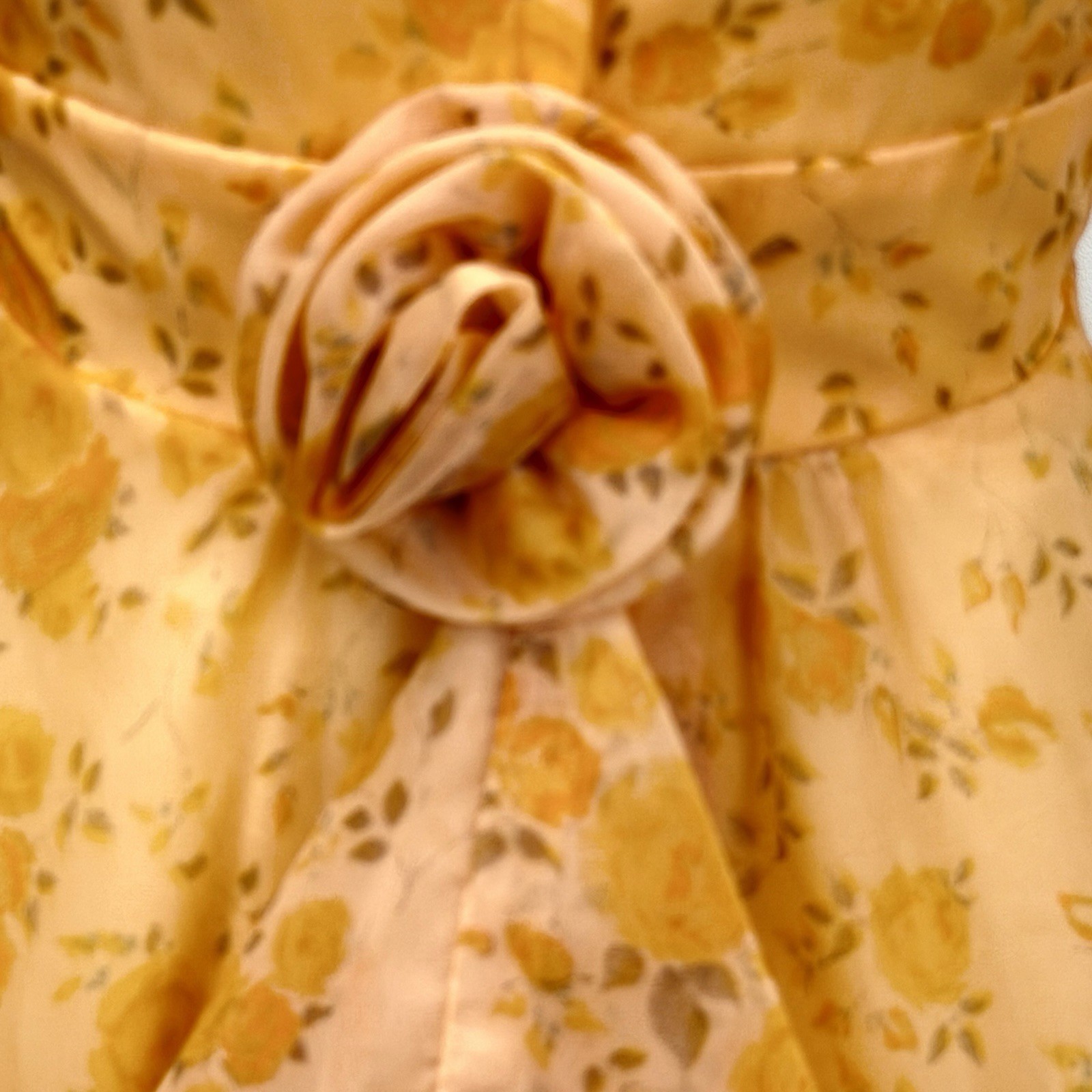 VTG 70s Maxi Dress S Floral Convertible Ruffle Cascade Bustle Train ILGWU USA
