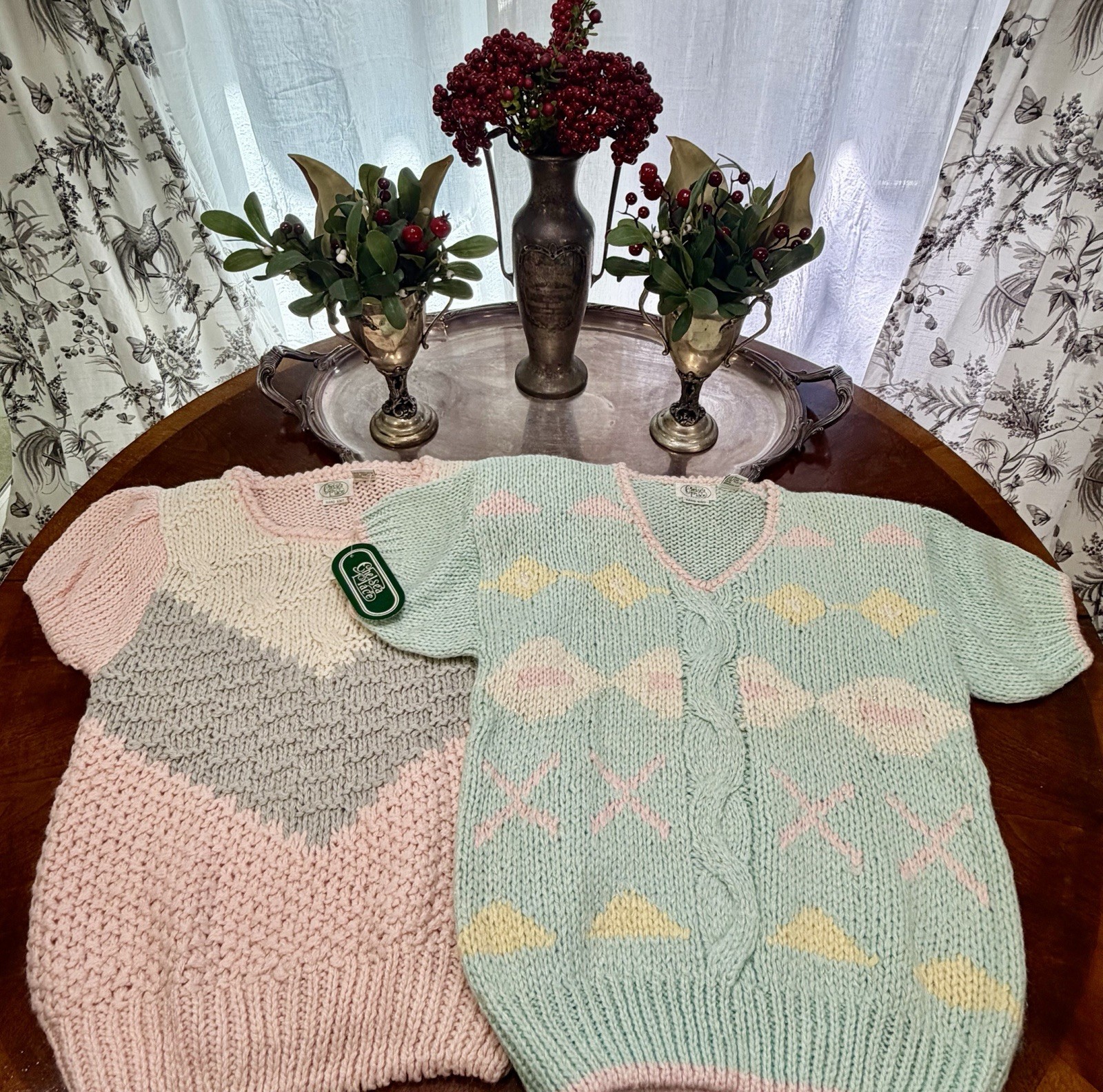 2 Vintage 1980s Chelsea Place Women’s Knit Sweaters- 1 NWTs