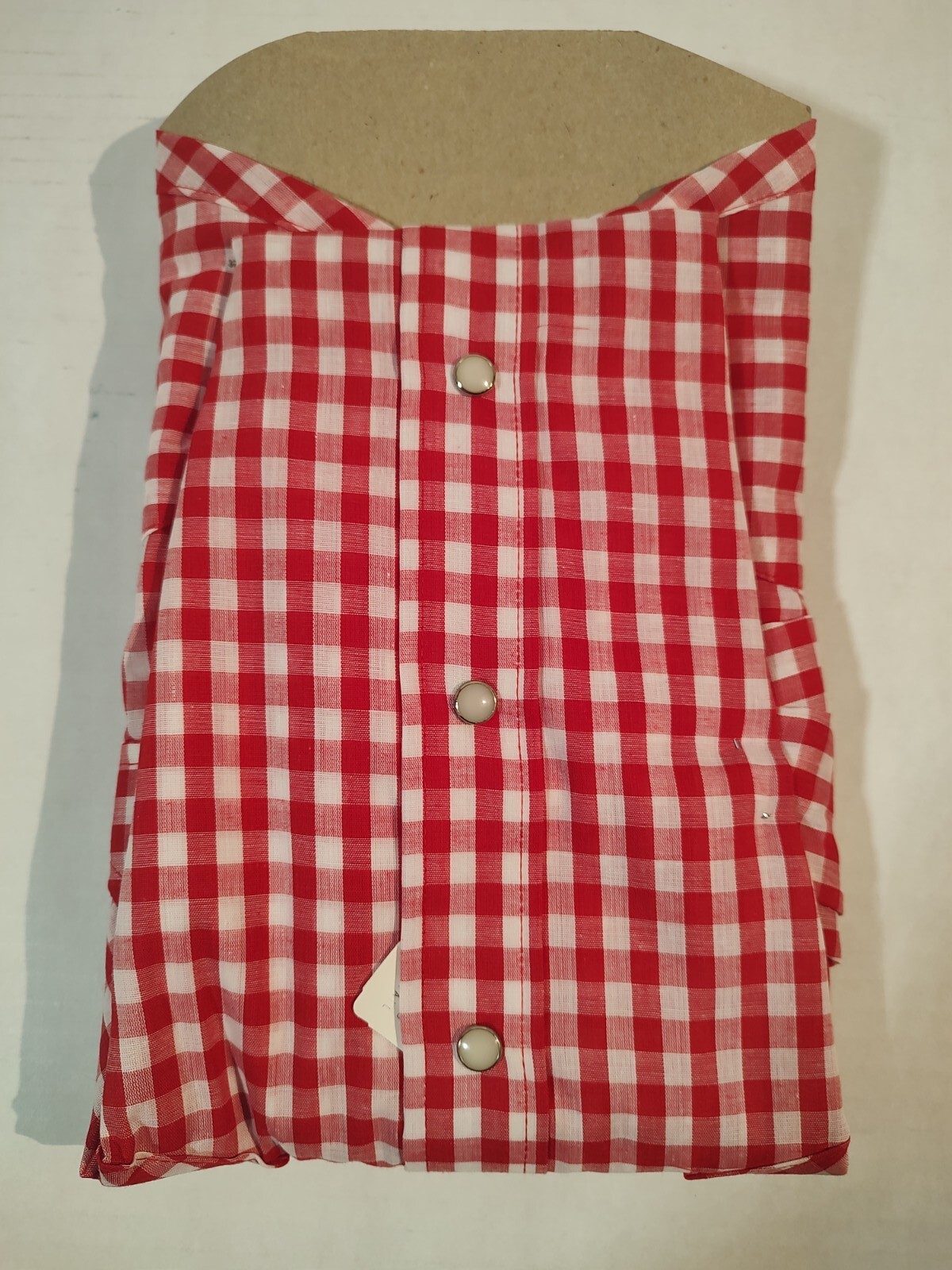 Vtg Women’s 32 9/10 Dee Cee Red White Checker Rodeo Western Cowboy Pearl Snap