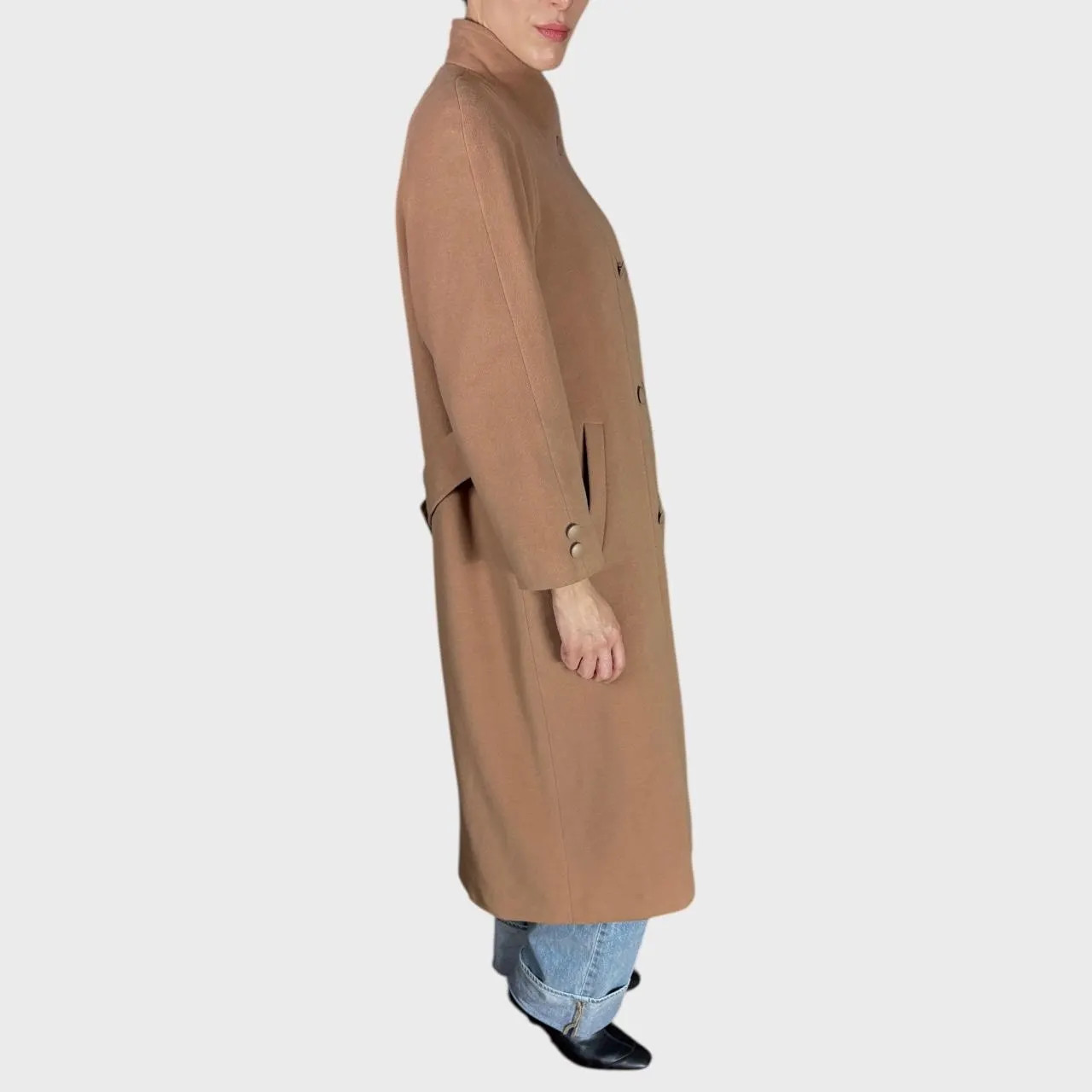 Vintage Cream Beige Wool Coat size US6/8; EU38/40