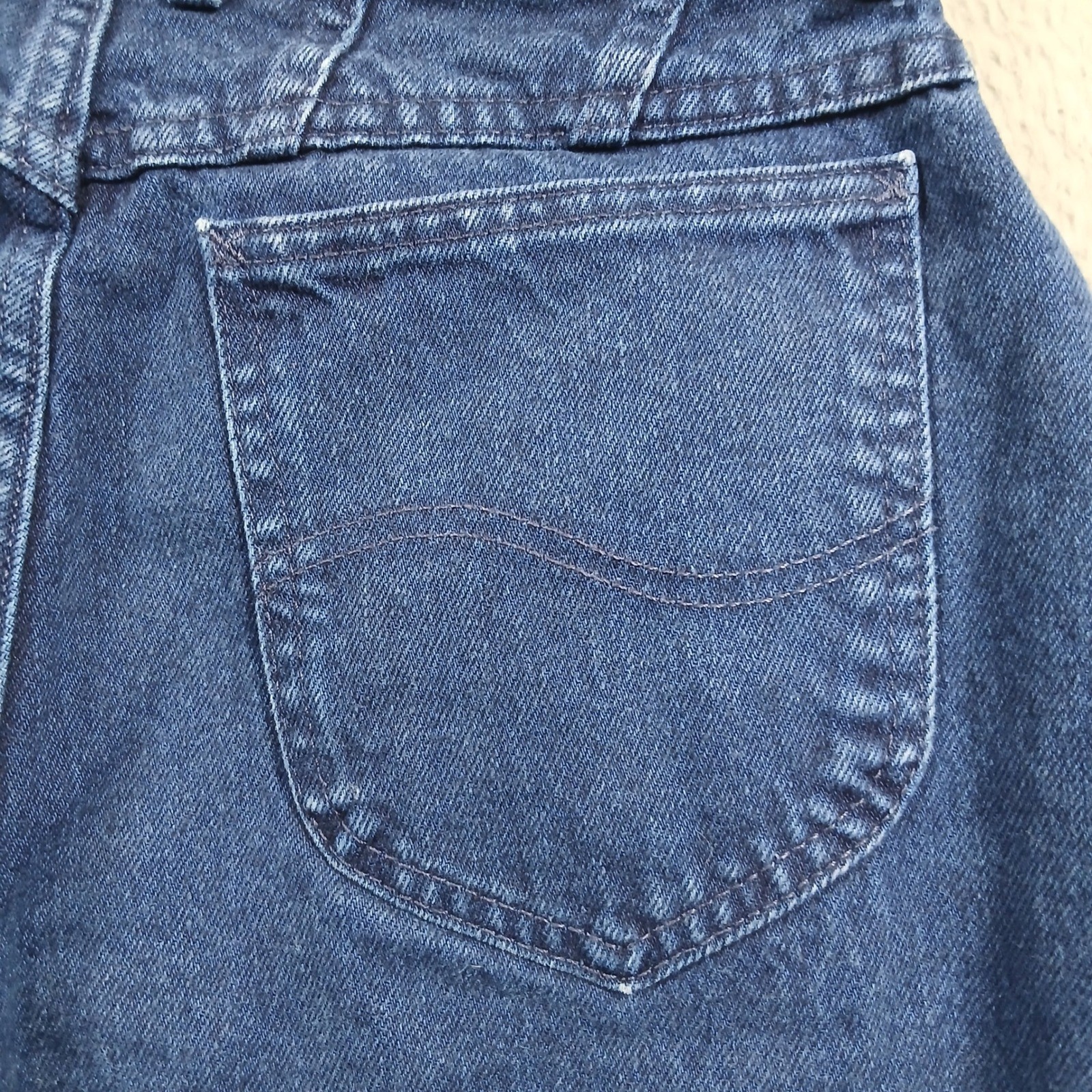 Lee Made in USA High Waist Mom Jeans Tapered Leg 12 Pet Dark Blue Denim EUC