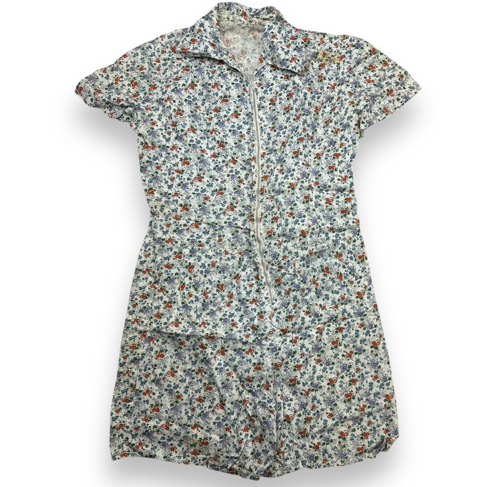 VTG 50s Floral Feed Sack Romper Cotton Handmade Ditsy Daisy