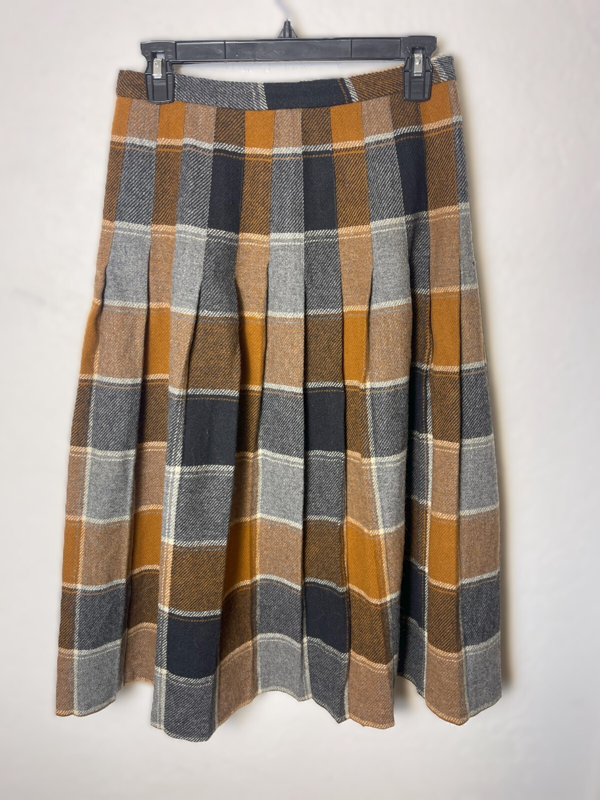 Vintage 70’s Miss Pat California Pleated Wool Plaid Skirt