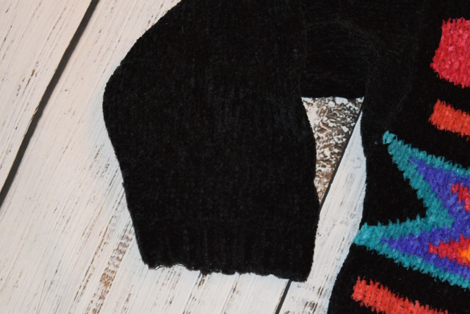 JUST CRISTINA RETRO VTG 1980s ACRYLIC SWEATER KNIT CREWNECK GEOMETRIC MEDIUM M