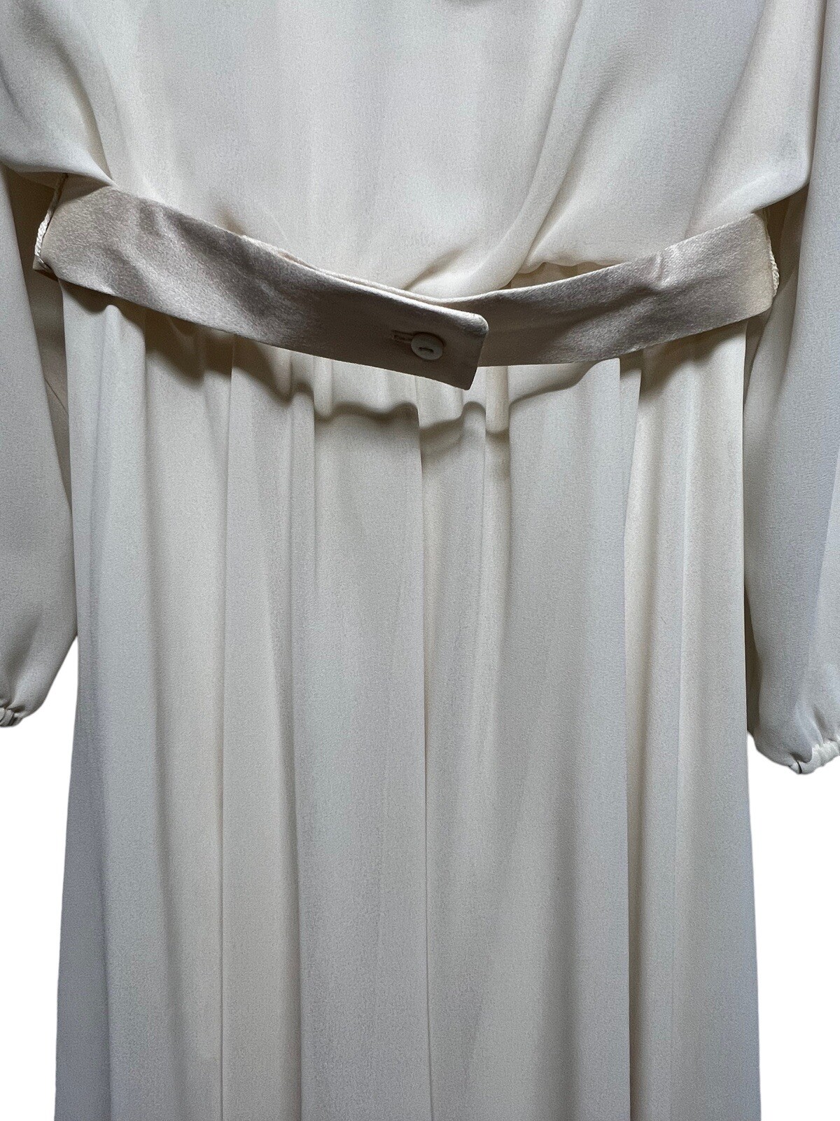 VINTAGE 1970s URSULA OF SWITZERLAND Cream Belted Midi Dress