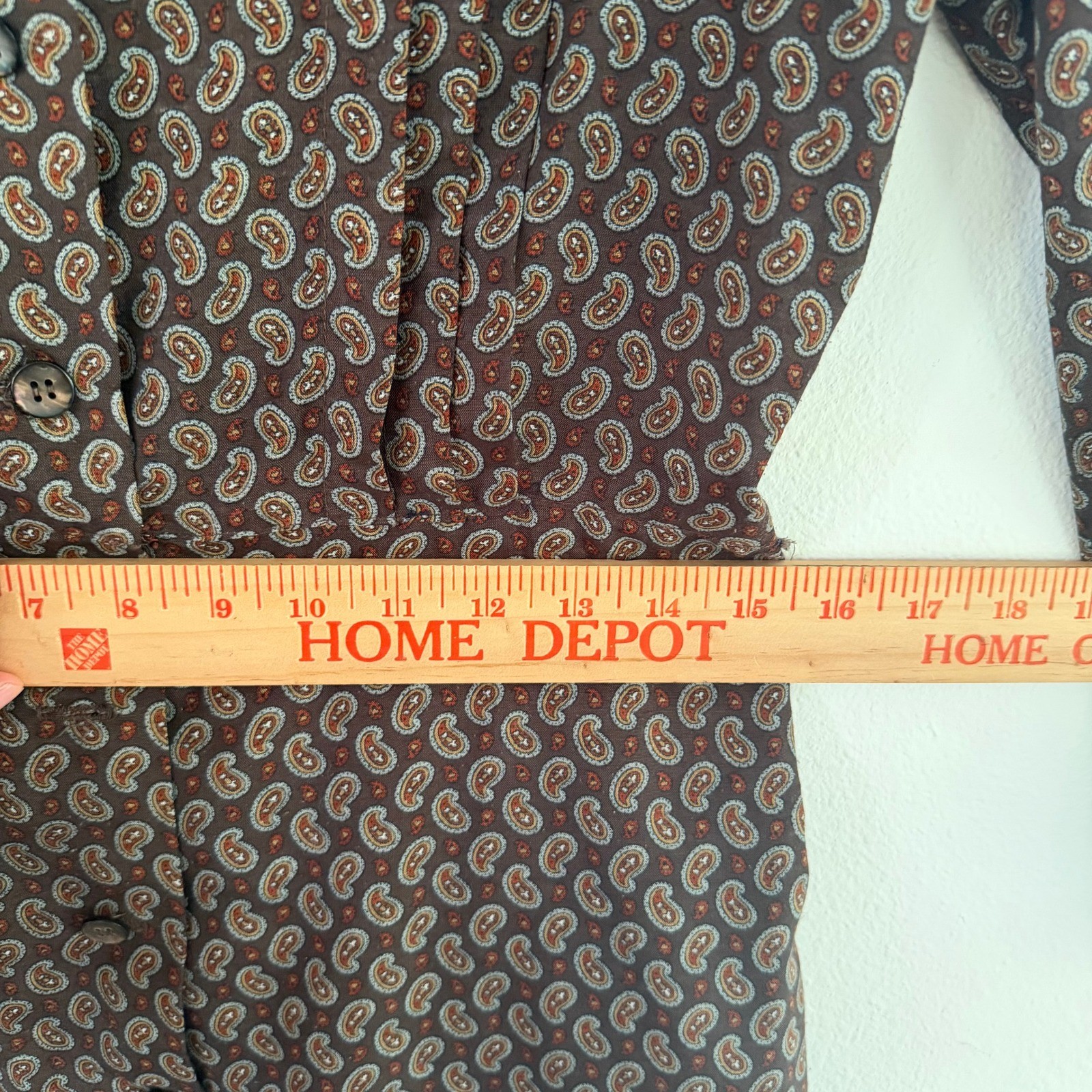 Vintage Fred Rothschild California Brown Paisley Button Front Shirtwaist Dress