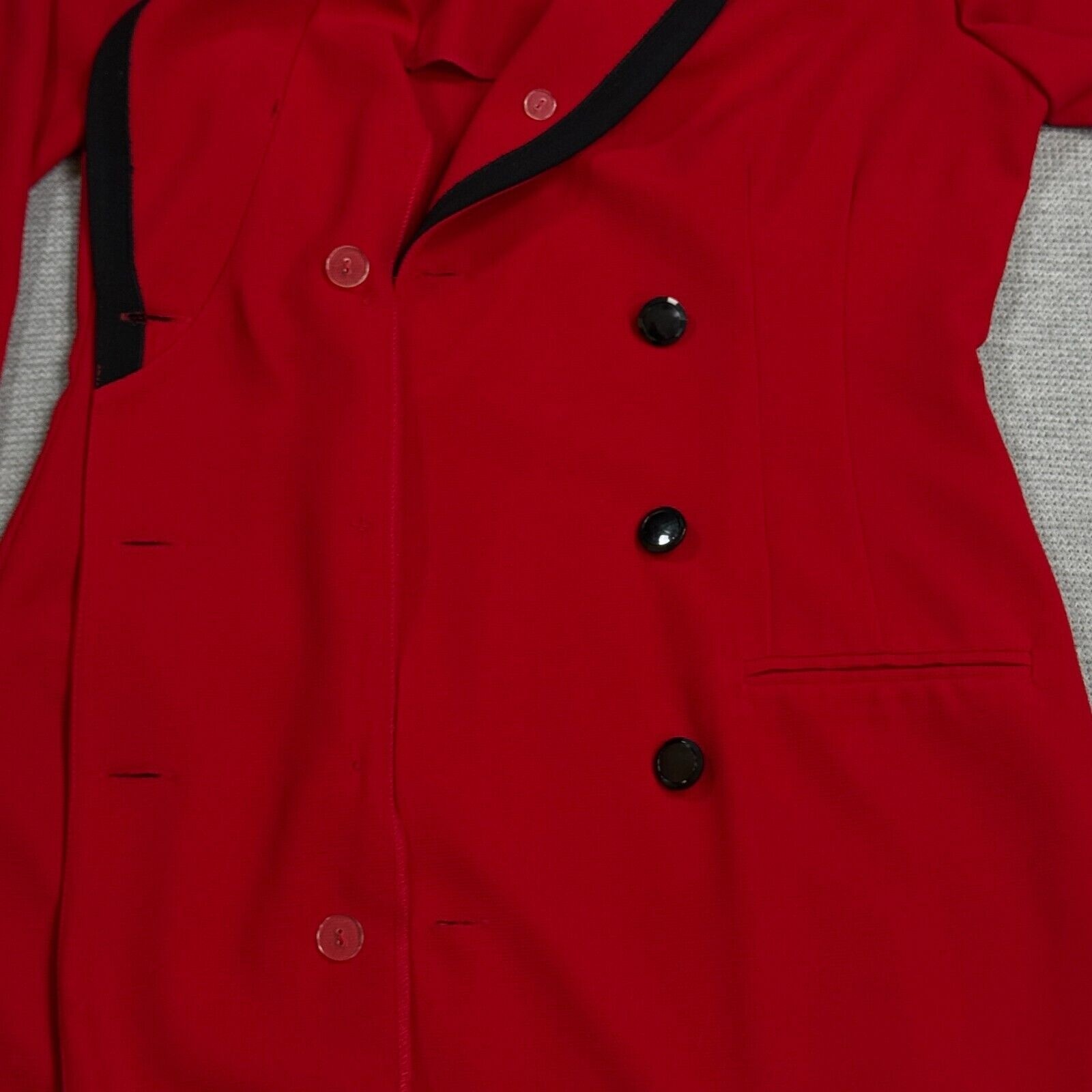 Vintage Danny Nicole Double Breasted Dress Coat Womens Sz 8 Red Padded Shoulders