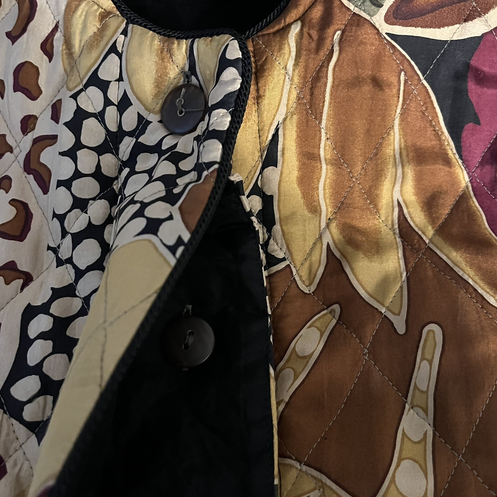 Vintage Regina Porter 100% Silk Jacket / XS / Abstract Design 80s 90s Boxy Style
