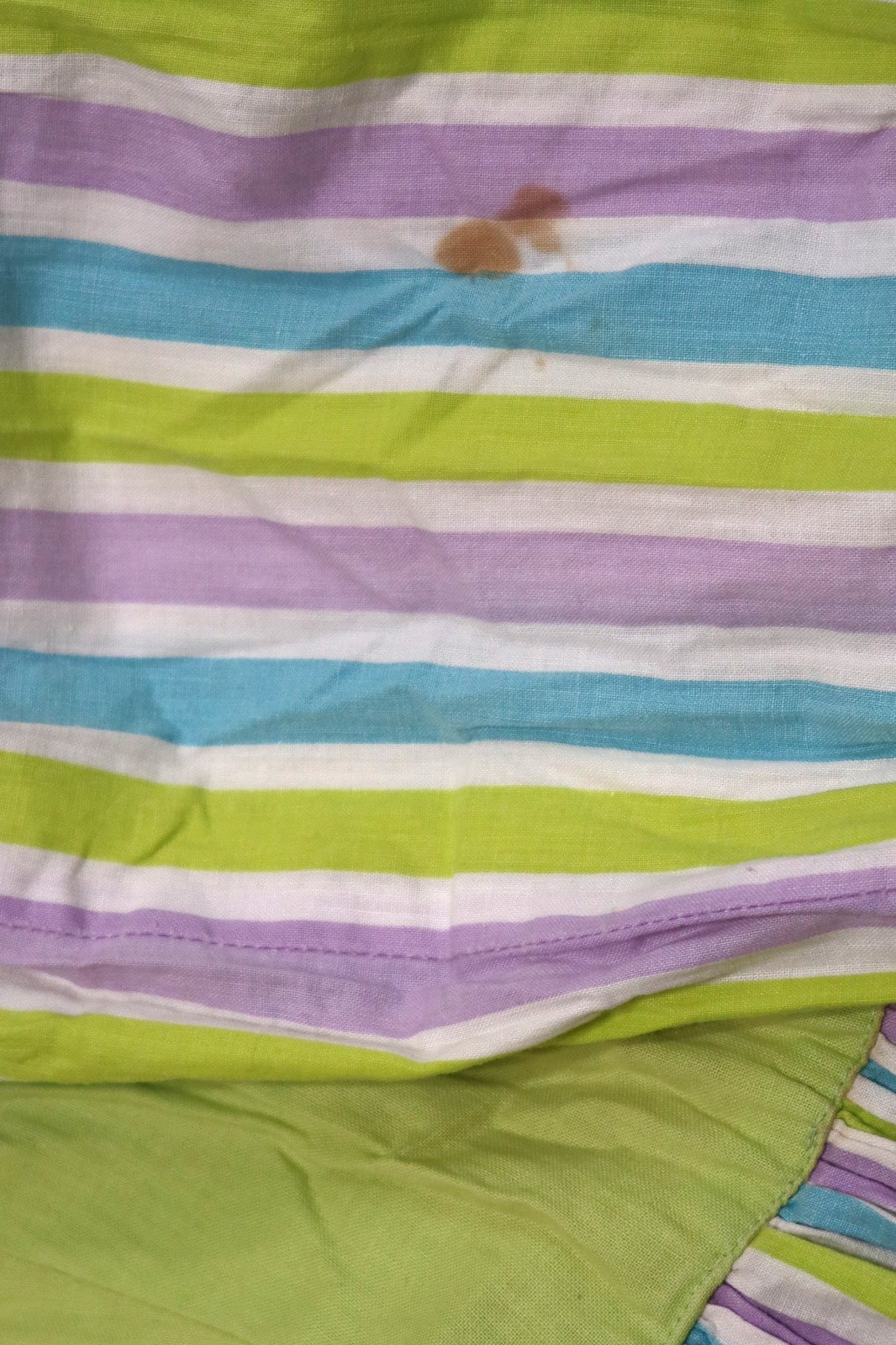 50s Abby Kent Chartreuse Stripe Sleeveless Tiers Full Skirt Day Dress Women XS 0