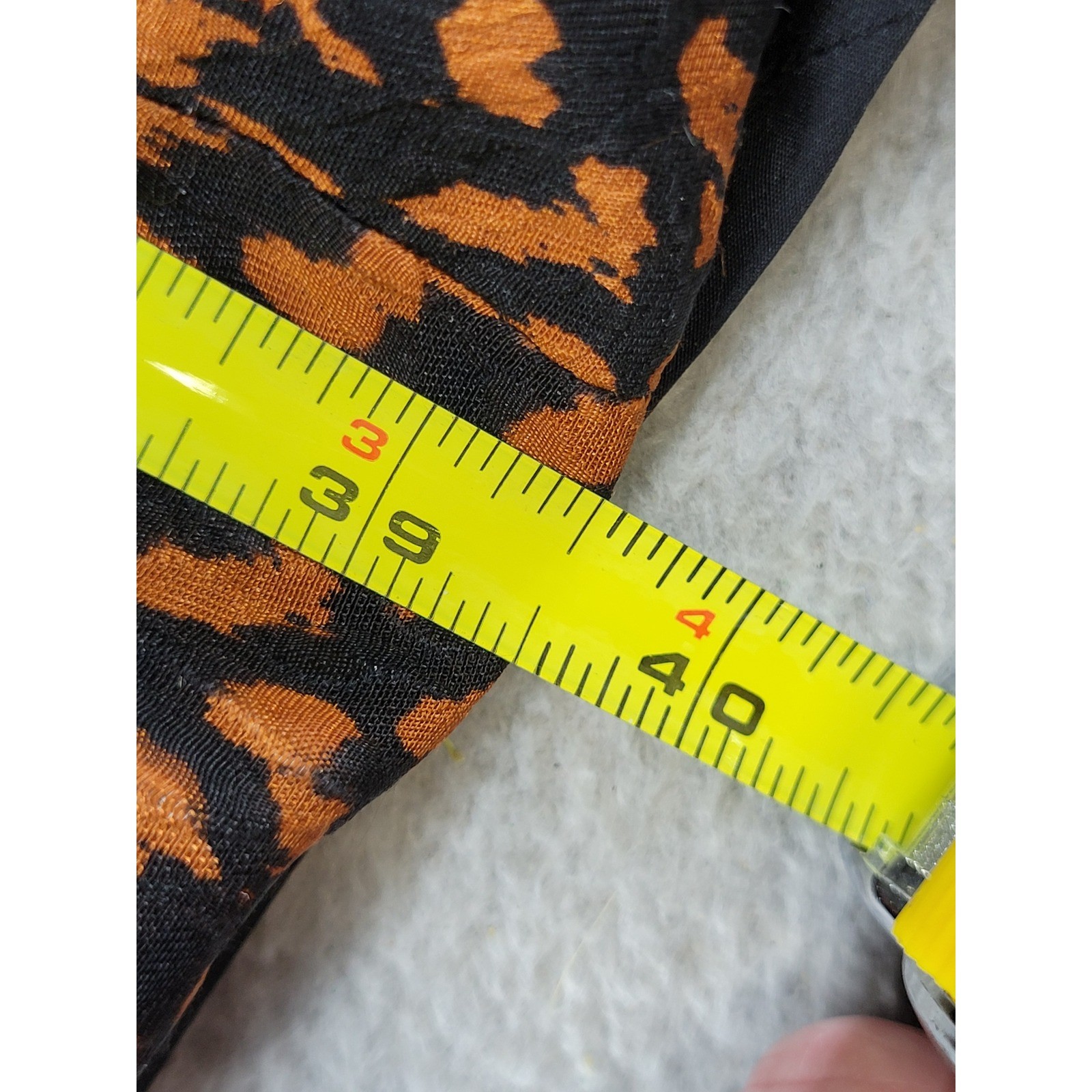 Stanley Platos Martin Ross Vintage Orange Black Abstract Print Long Sleeve Dress