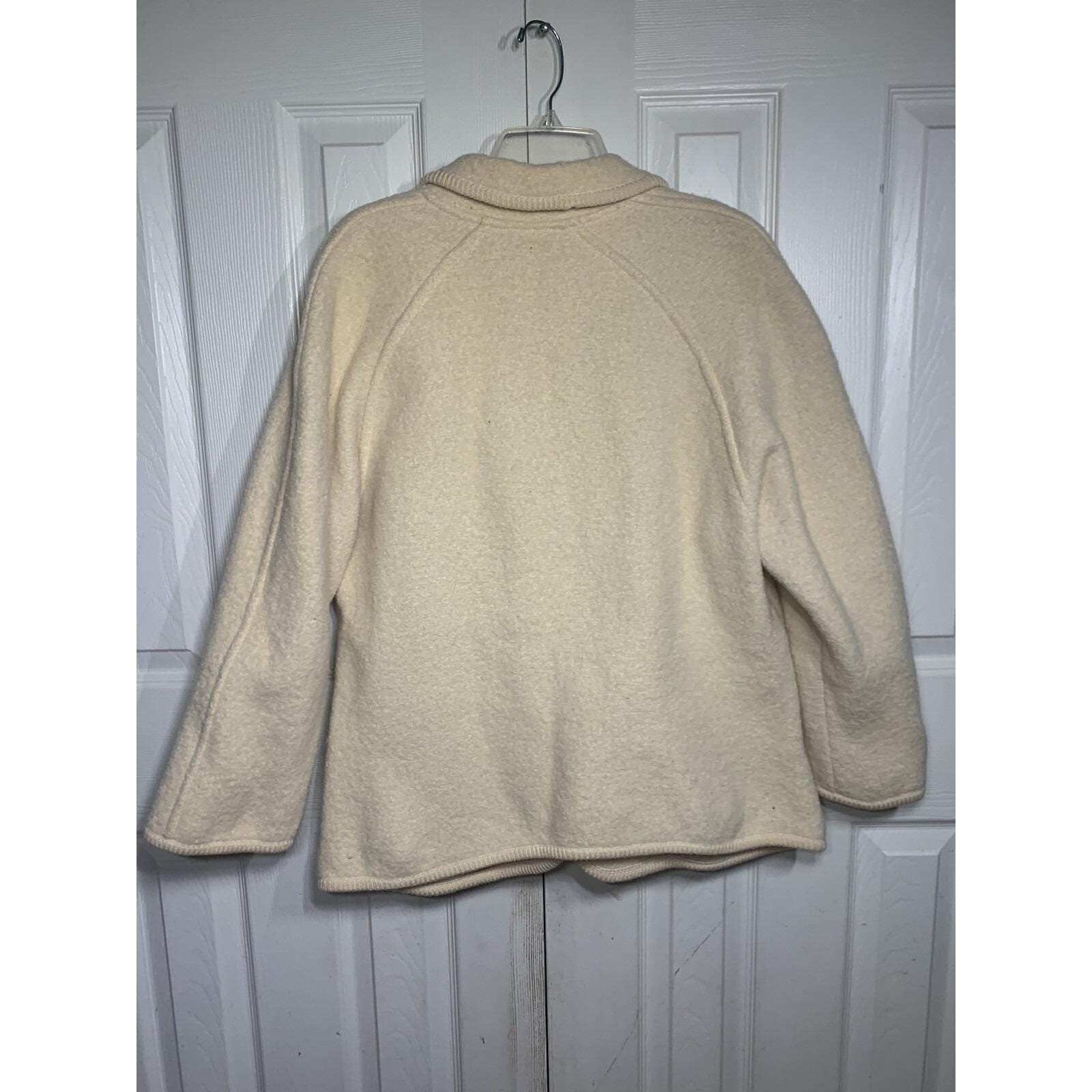 Women’s M Vintage Austin Hill Cream Thick VNeck Cardigan Wool Hong Kong 90s
