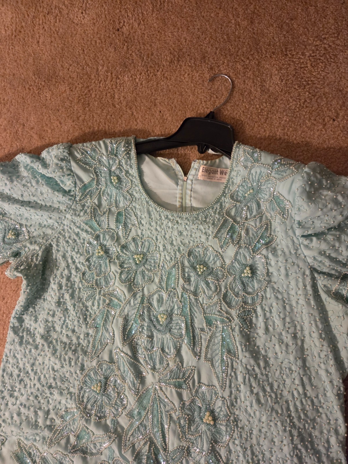 Vintage Heavily Beaded & Sequin Top Shirt Elegant Wear 3-4x