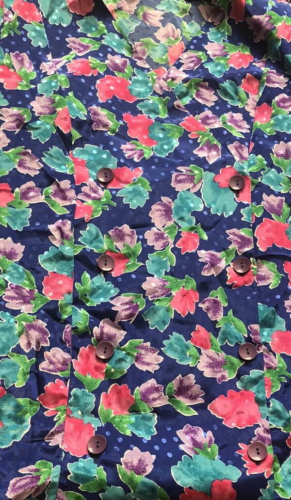 Vtg Darian double breast dress Floral Multicolored drop low waisted size 16