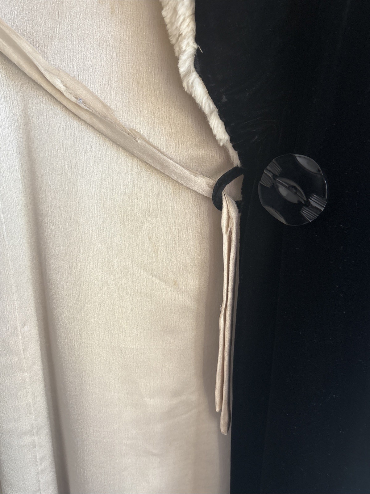 Russeks Antique Velvet Coat/ermine Collar. 1920-1930’s Opera Coat. FREE SHIP