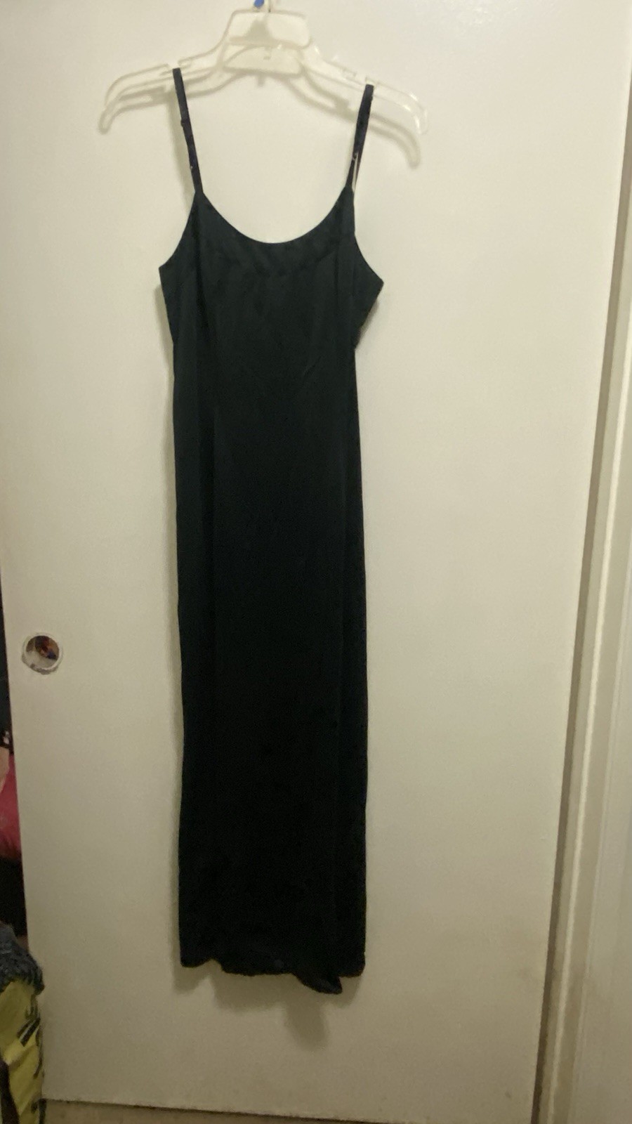 Vintage American Maid Womens Black Sheer Full Slip Size S Small 34 34”