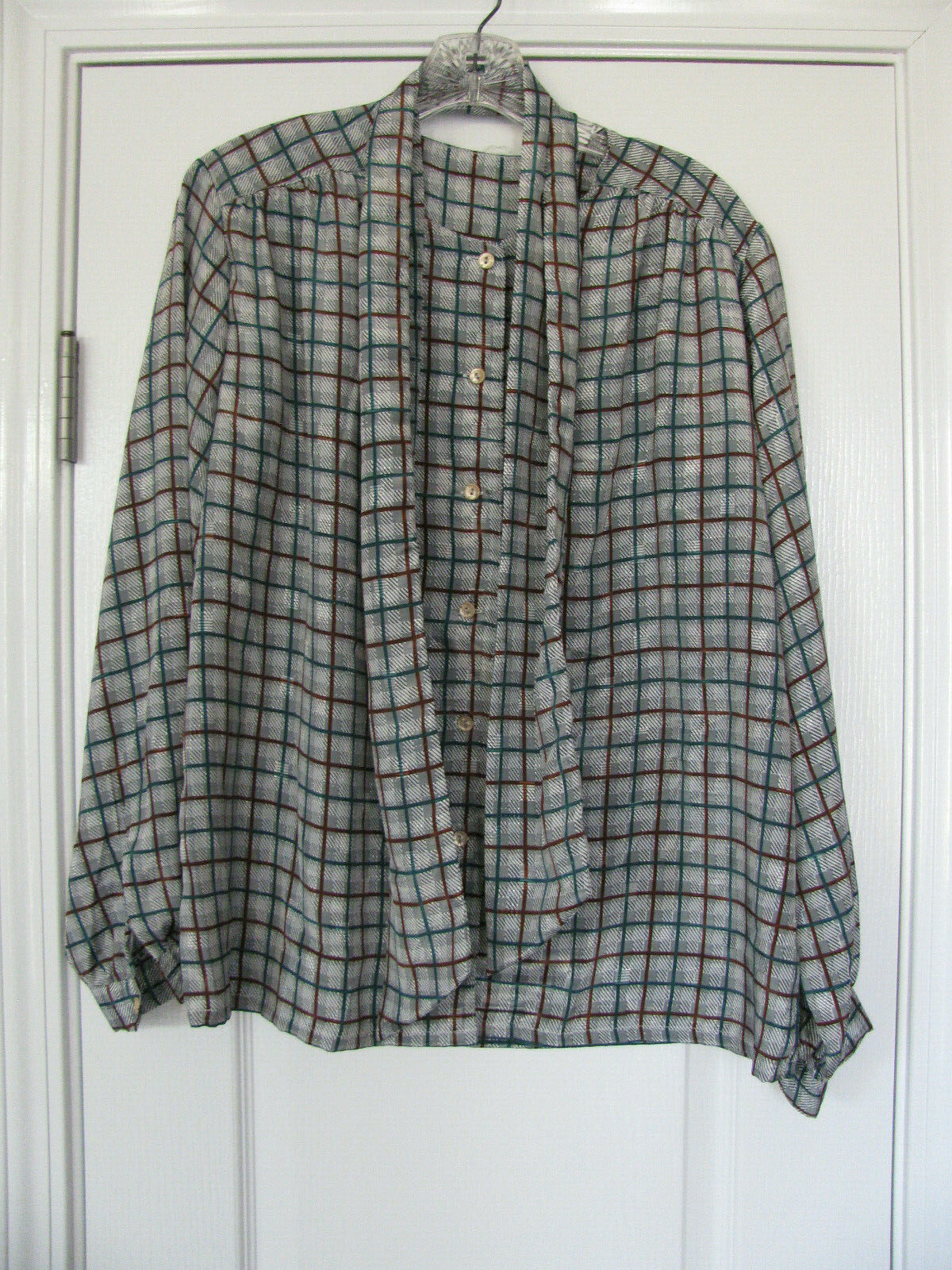 Vintage Solos by Koret Button Front with Detached Tie Long Sleeve Blouse Size 12