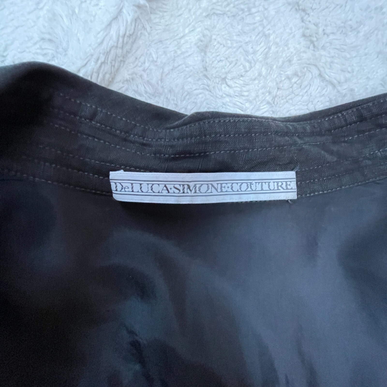 Deluca Simone Couture Wilkes Bashford Womens Open Cardigan Linen Black Sz 2
