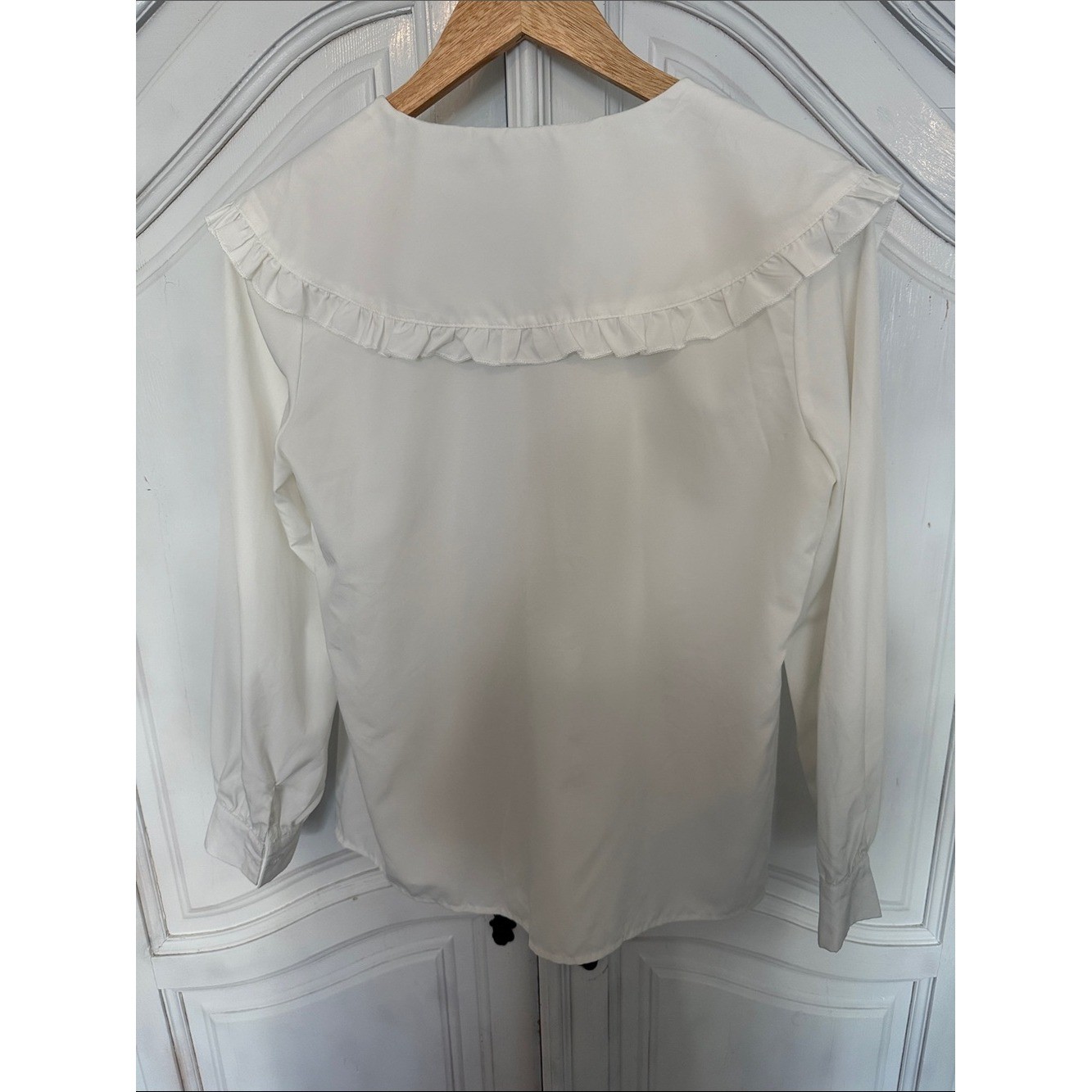 Vintage-Inspired White Peter Pan Collar Blouse | Romantic Cottagecore Button up