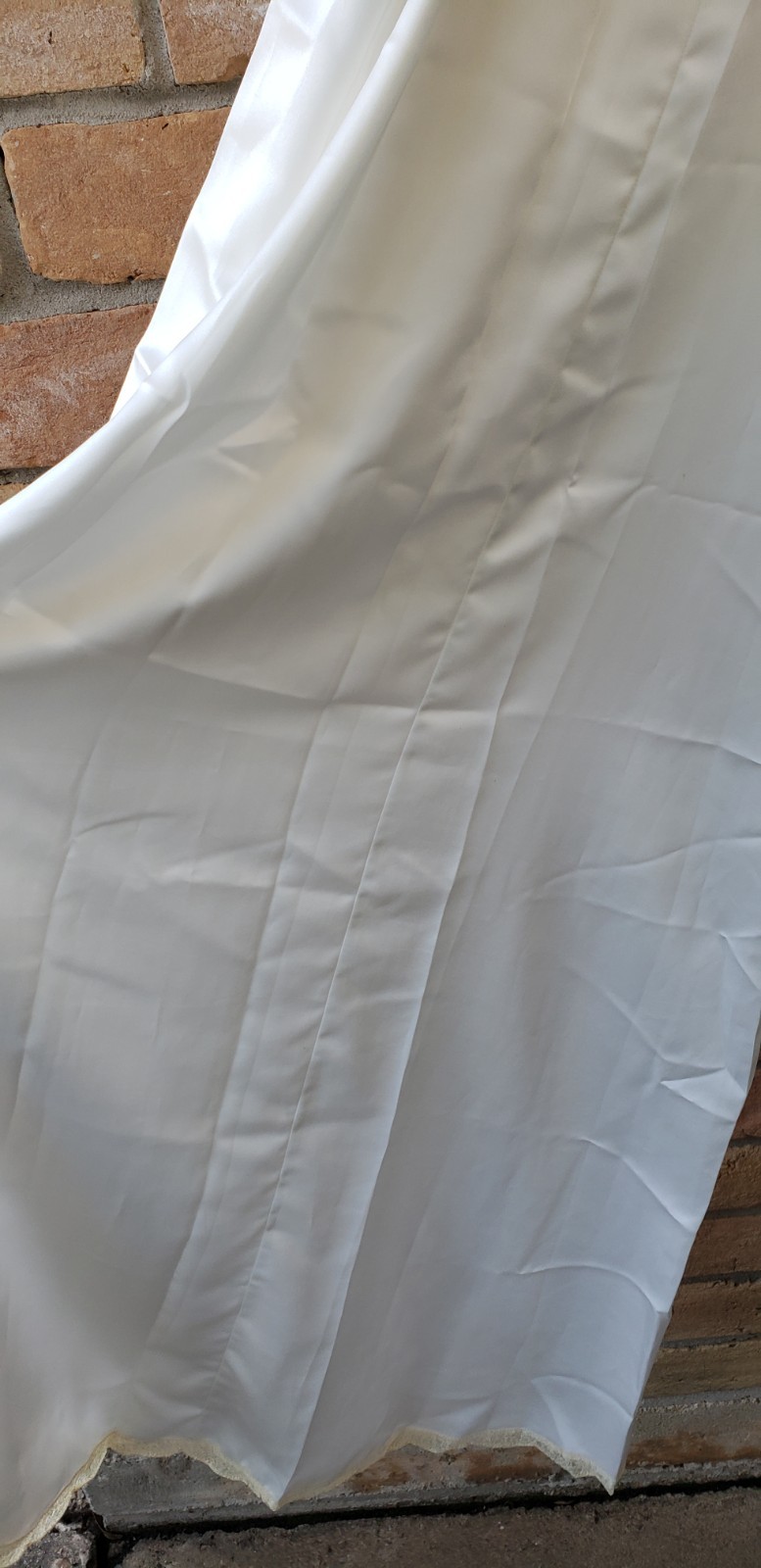 VTG Zandra Rhodes White Gown Dress Sz P Designer Semi-Sheer Union Tag USA FLAWS