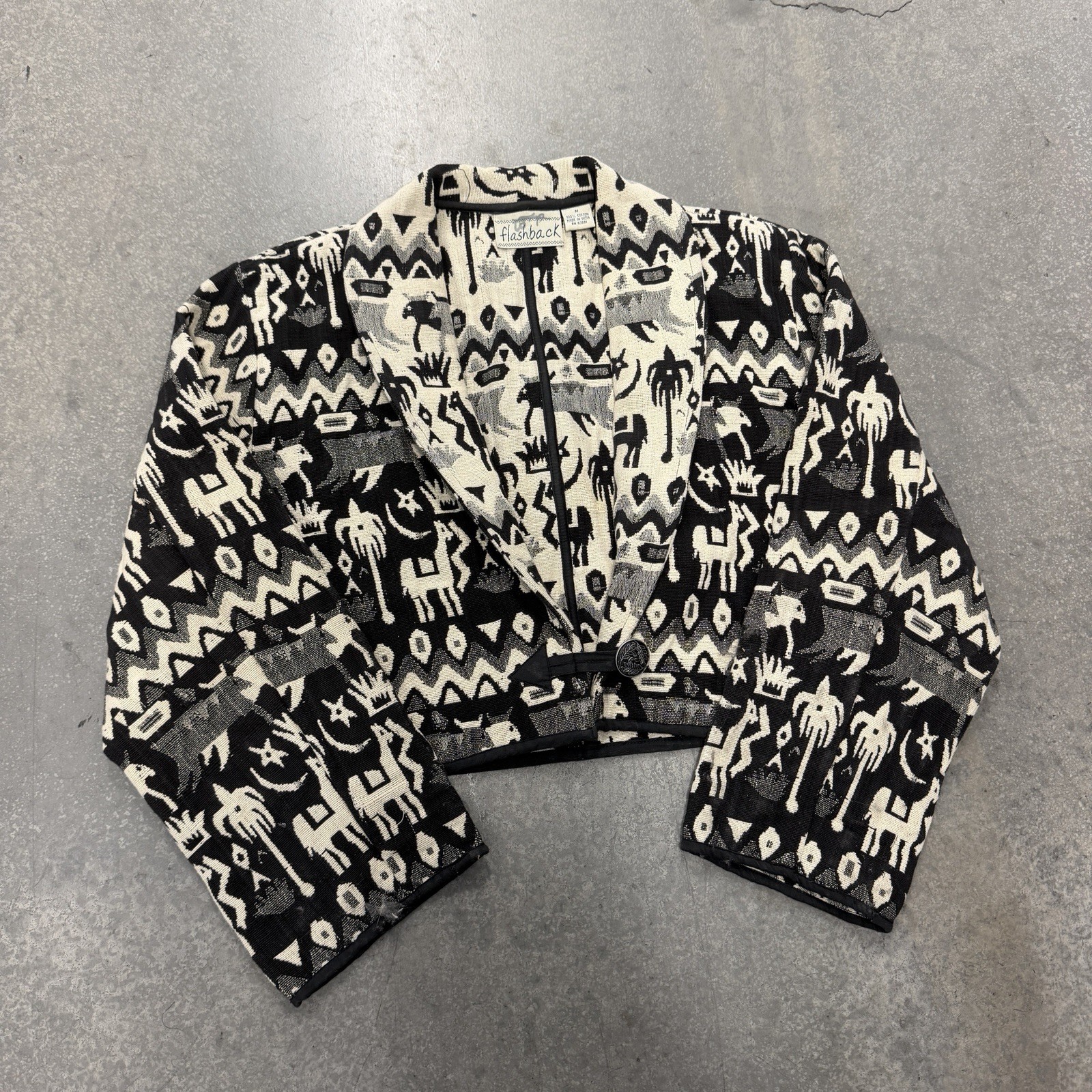 Vintage Flashback Southwestern Aztec Crop Jacket