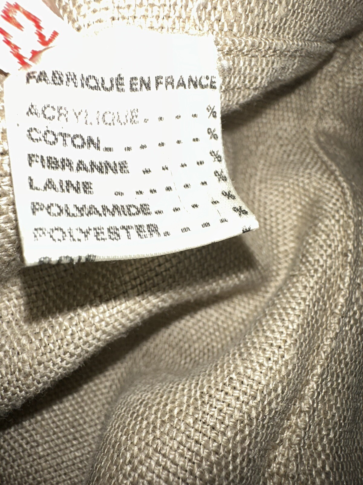 Vintage AMEN WARDY Made In France Size 42 Khaki Tan Knit Jacket 70s 80s Retro