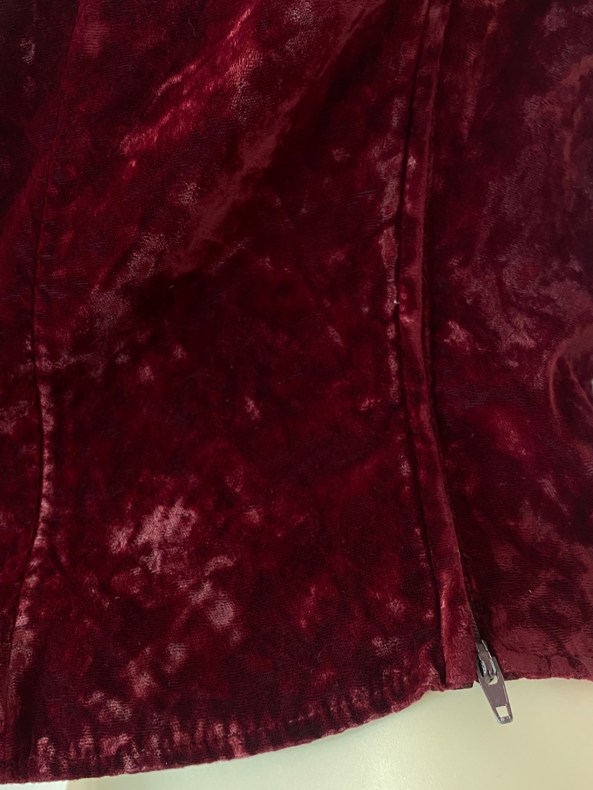 Vintage 1990s MORBID THREADS burgundy crushed velvet vest M black corset tie top