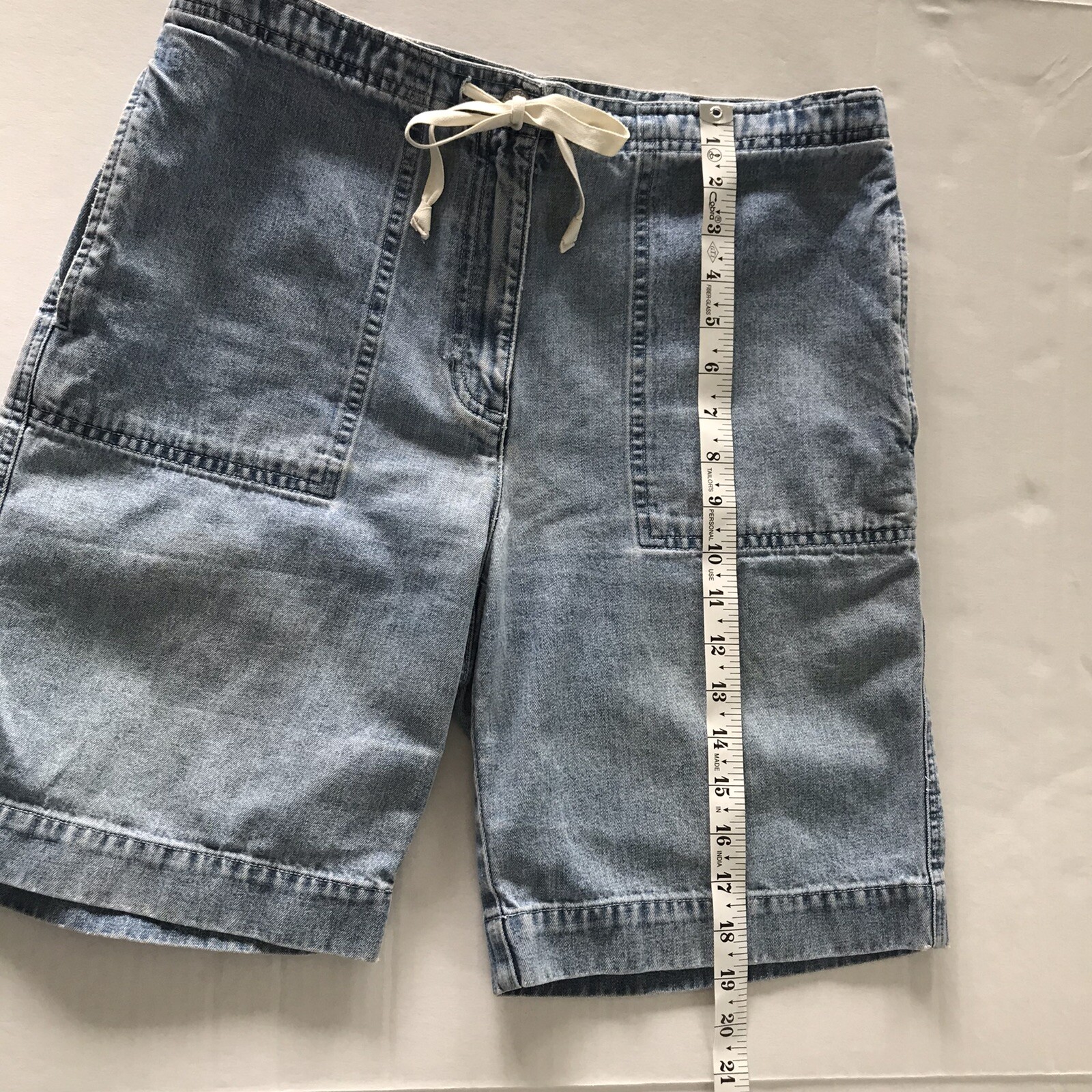 Lauren Jeans Co Womens Sz 6 Vintage 90’s Mom Denim Shorts High Waist Drawstring