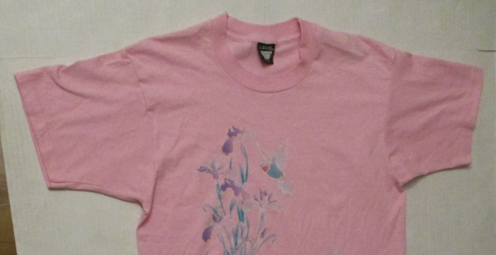 Screen Stars Birdlegs Pink Hummingbird T Shirt Vintage 1990 L Large SingleStitch