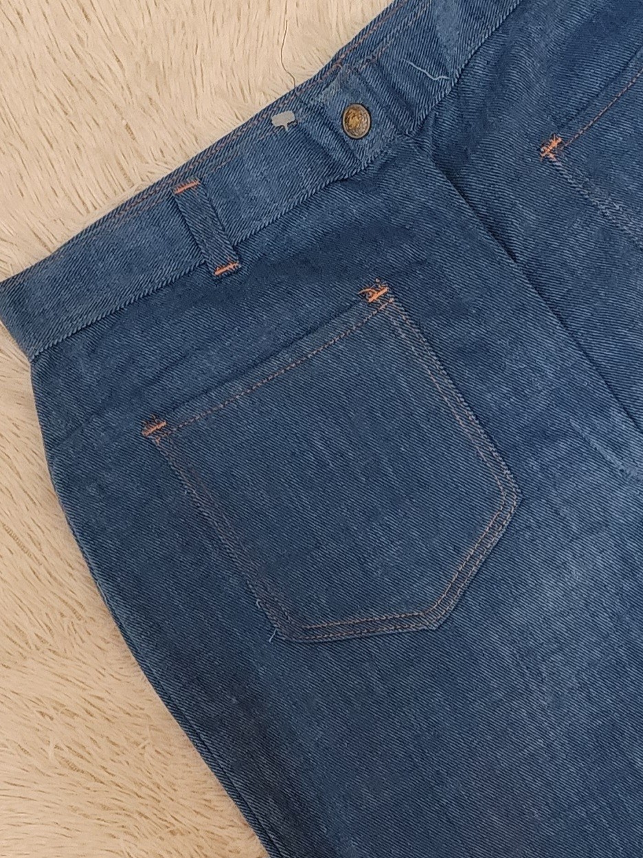 Vintage 70s Sears High-Rise Blue Jeans Size 10 Tall Flare Bell Bottom Pants
